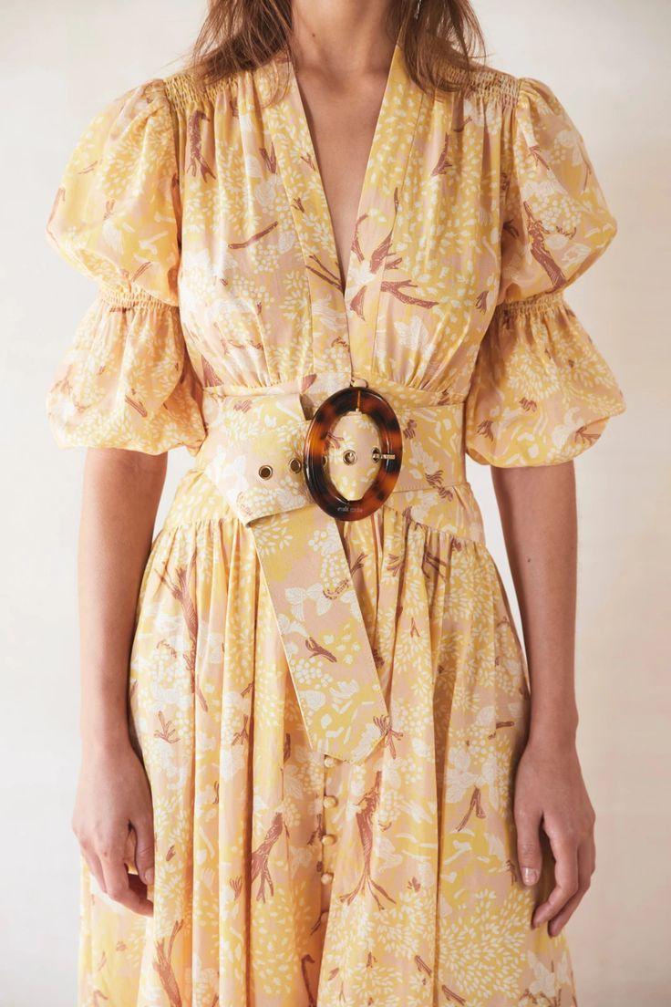 Chiffon Floral V-Neck Midi Dress With Belt