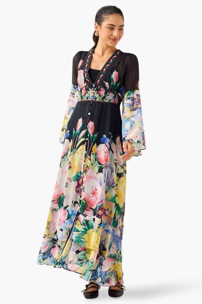 Floral Long Sleeve Maxi Dress