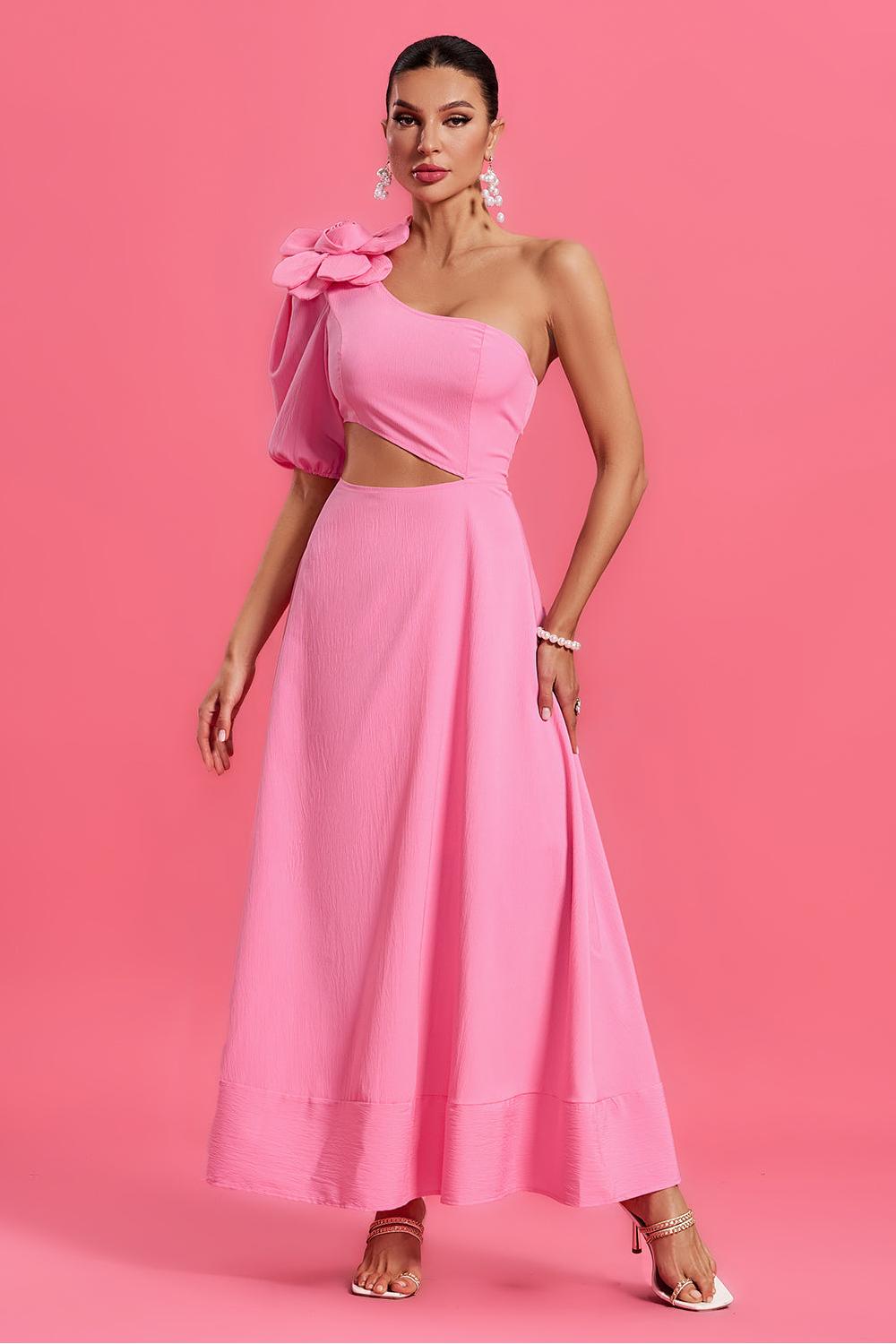 3D Floral Cut-Out Midi Dress