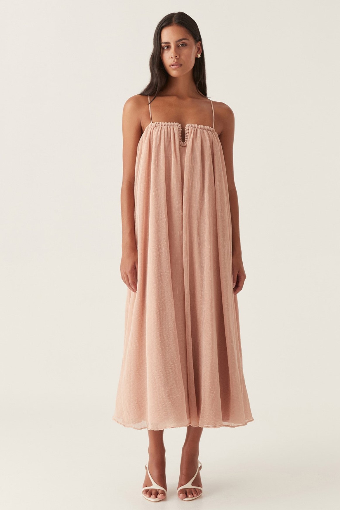 Sweetheart Backless Slip Midi Dress