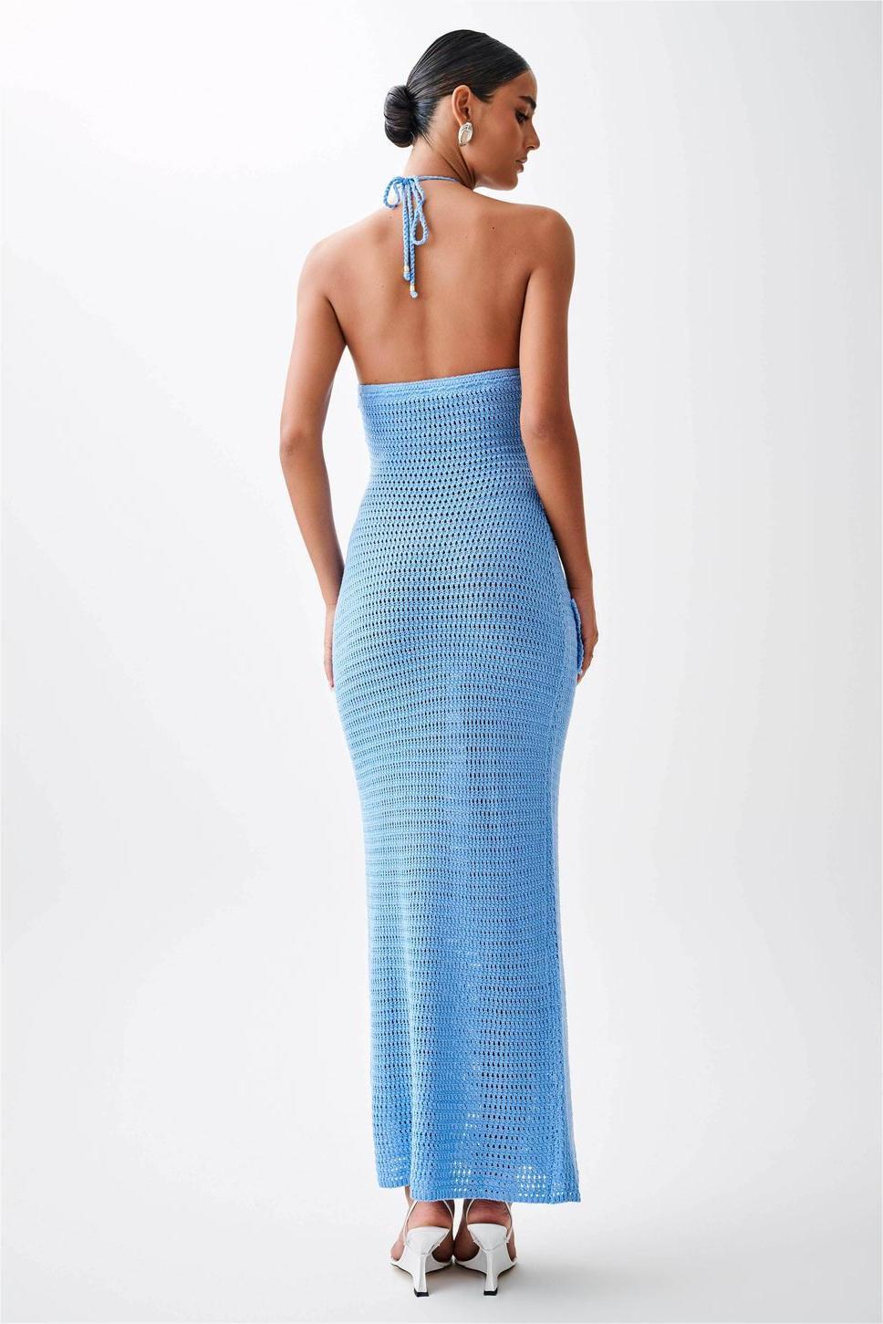 Knit 3D Floral Solid Midi Dress