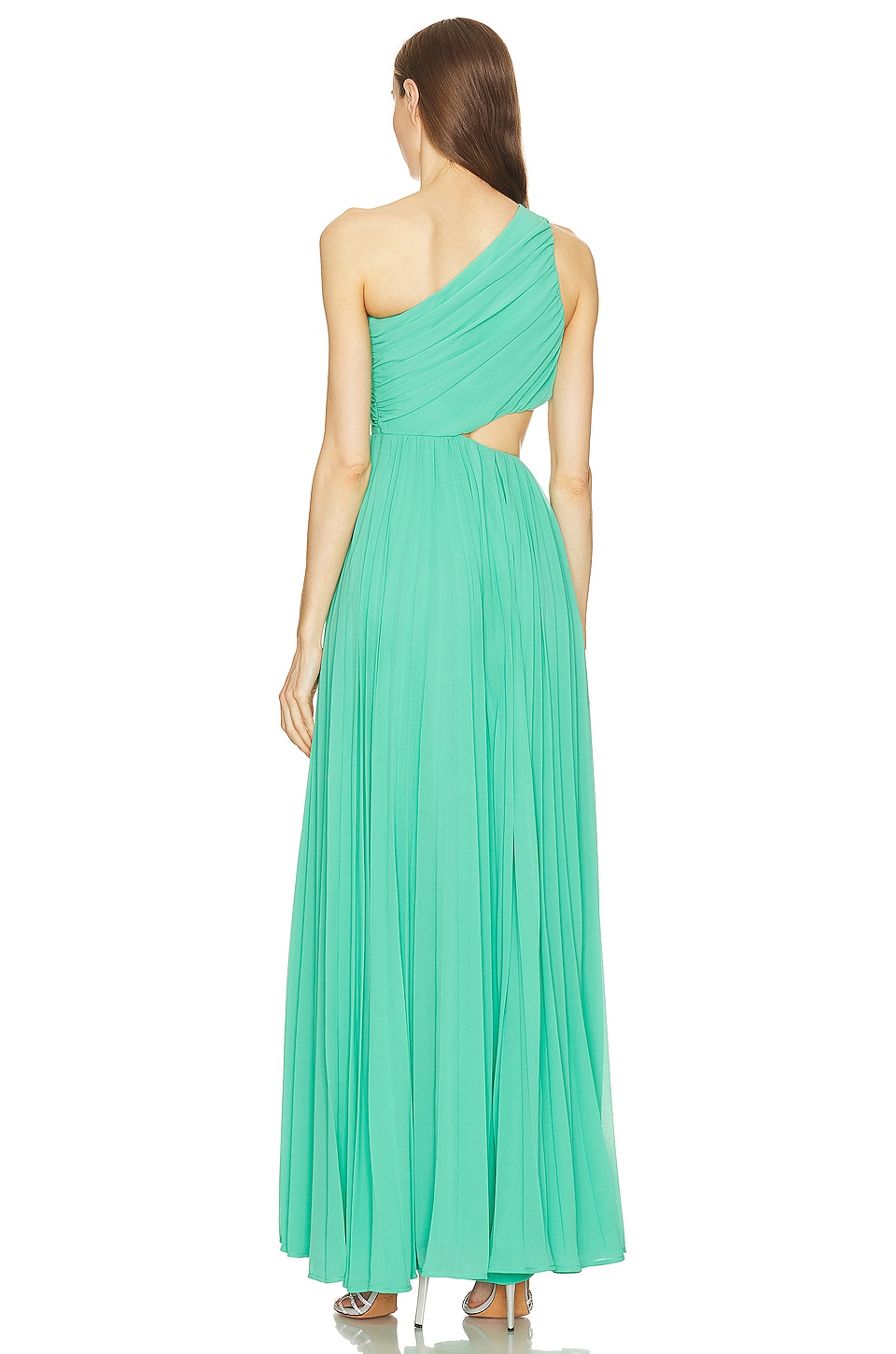 Sleeveless Ruched Cutout Maxi Dress