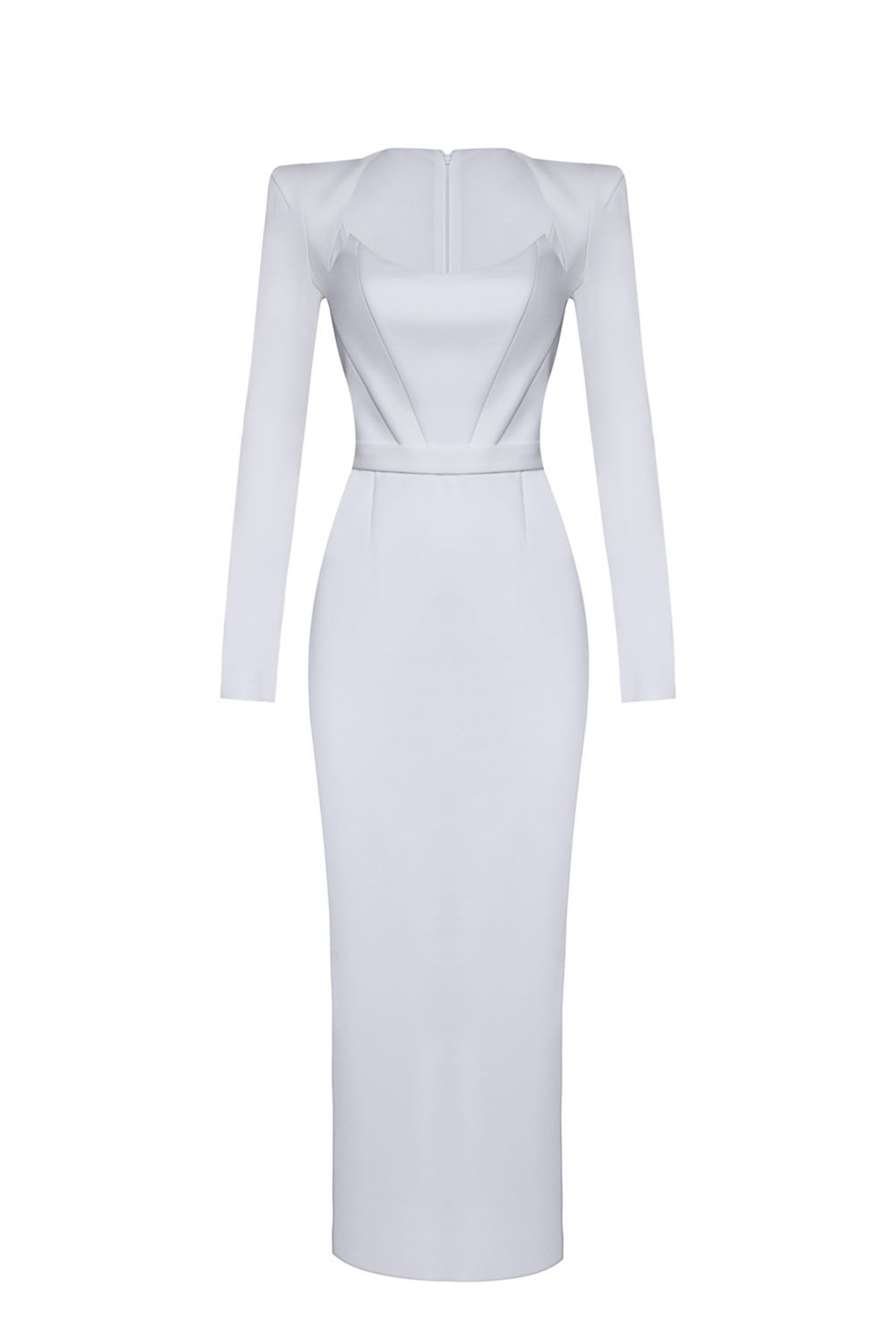 Jersey Solid Long Sleeve Midi Dress