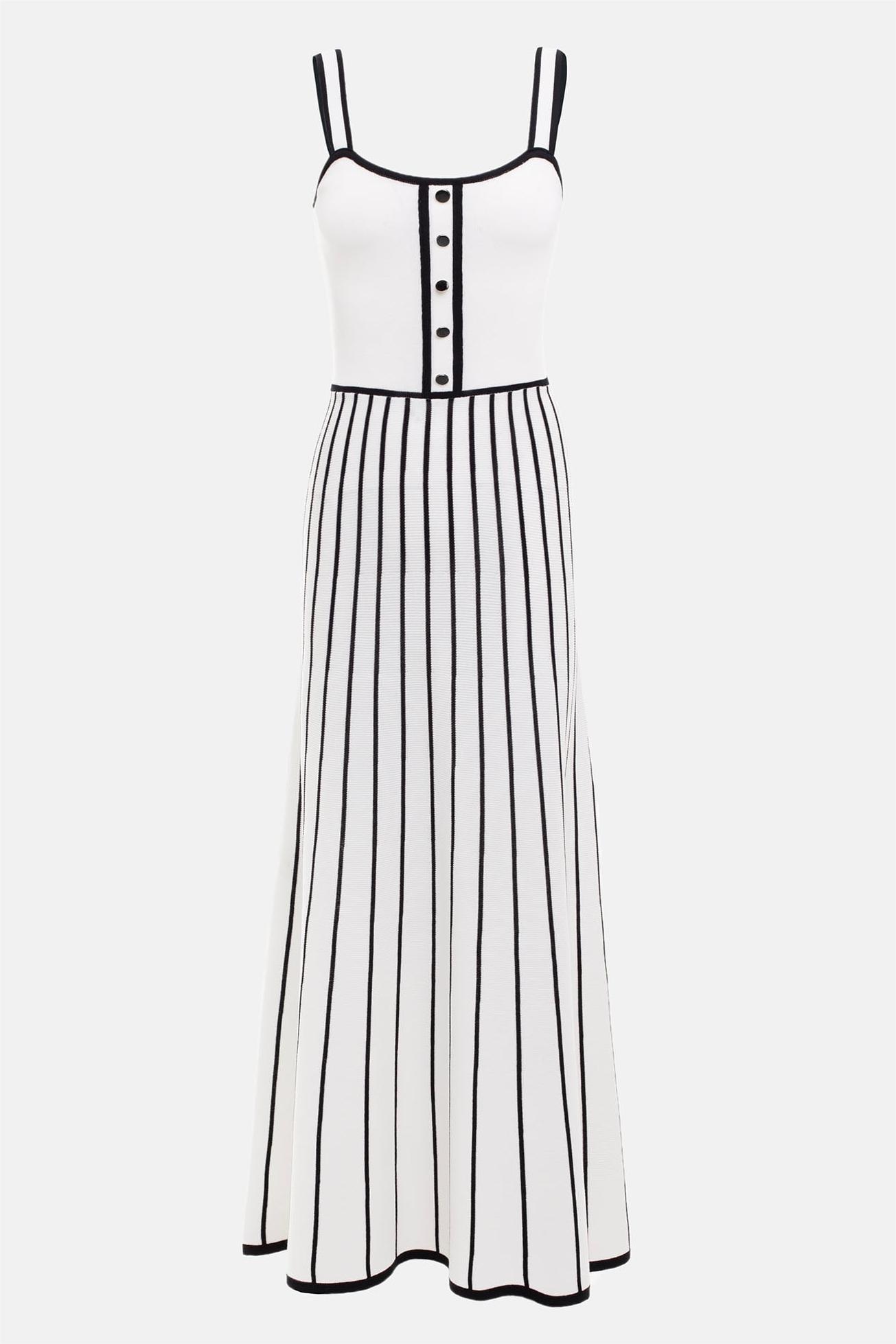Jersey Stripe Sleeveless Midi Dress