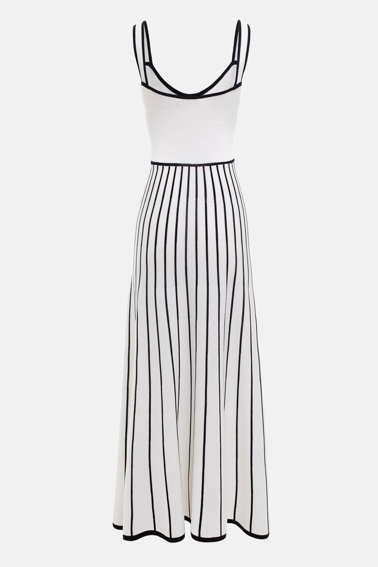 Jersey Stripe Sleeveless Midi Dress