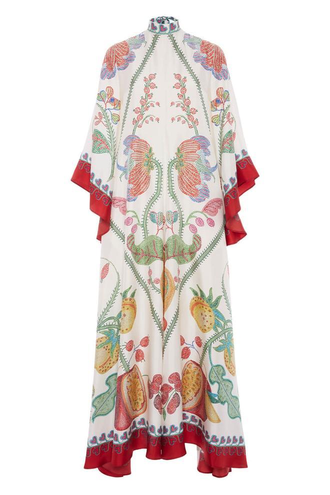Floral V-Neck Ball Sleeve Maxi Dress