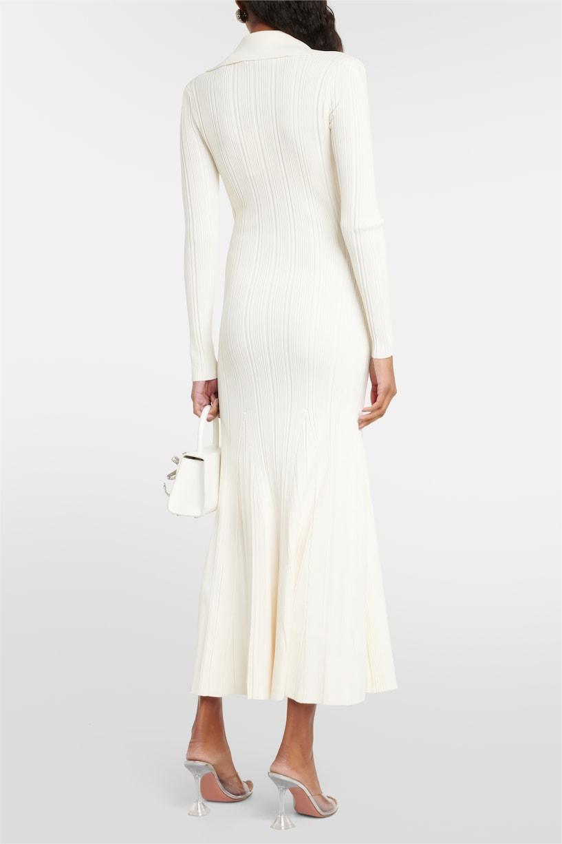 Jersey Button Long Sleeve Midi Dress