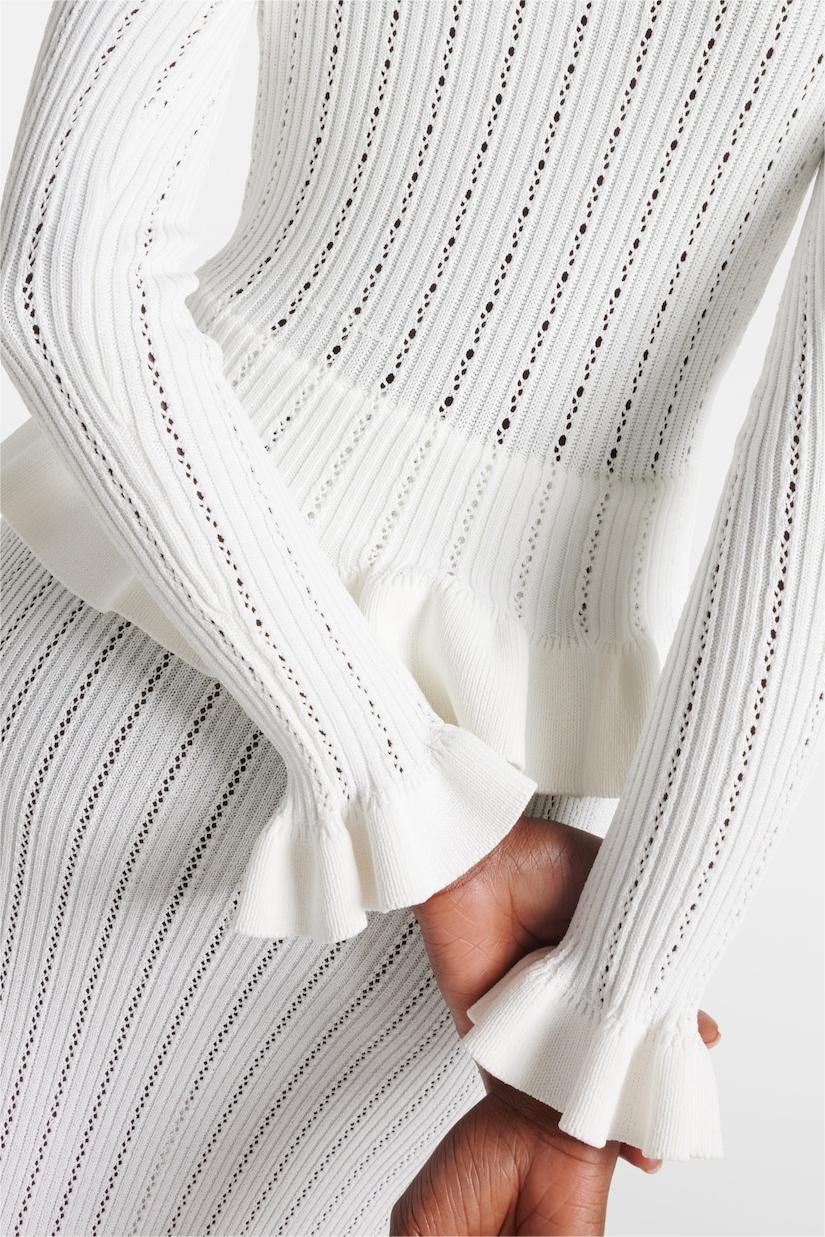 Solid Metal Bottom Top ＆ High Waist Knit Midi Dress Set