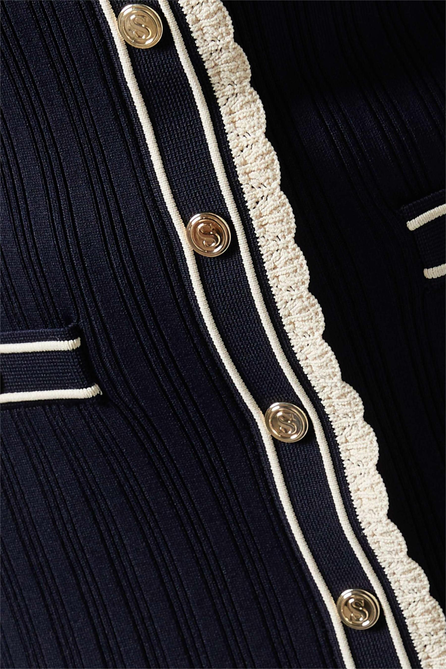 Jersey Metal Button Long Sleeve Midi Dress