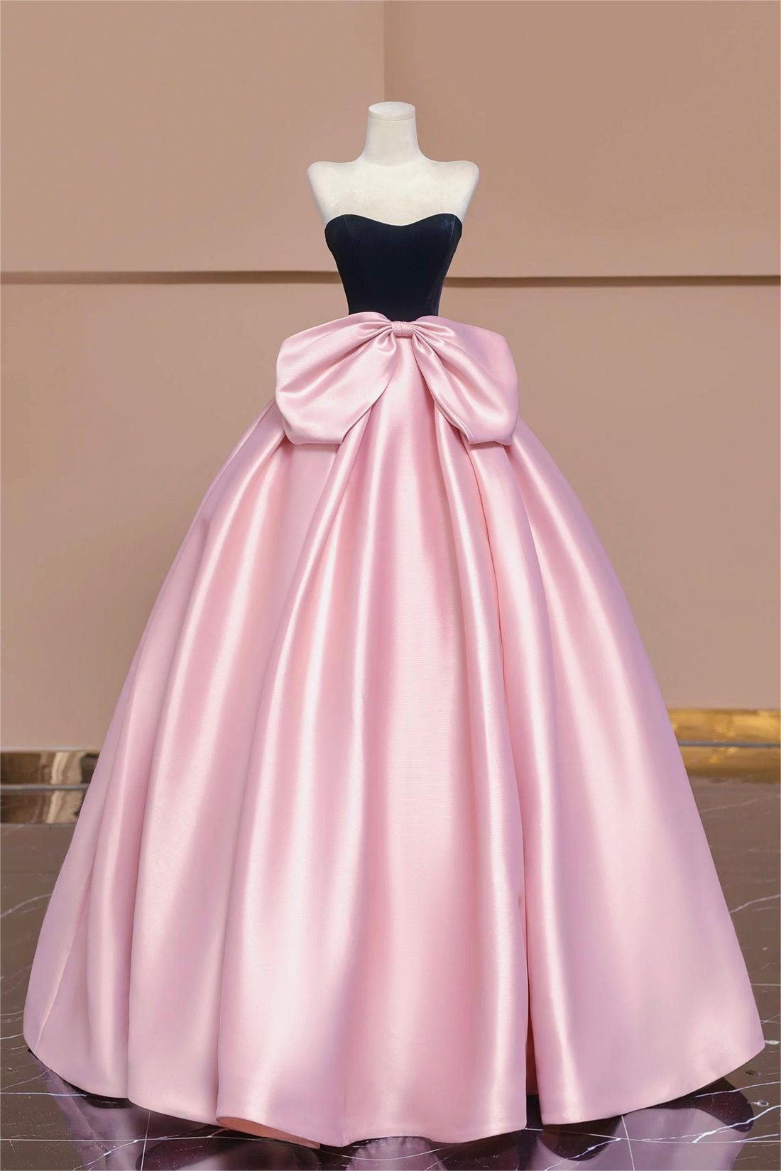 Velvet Bow Sleeveless Midi Dress With Gloves