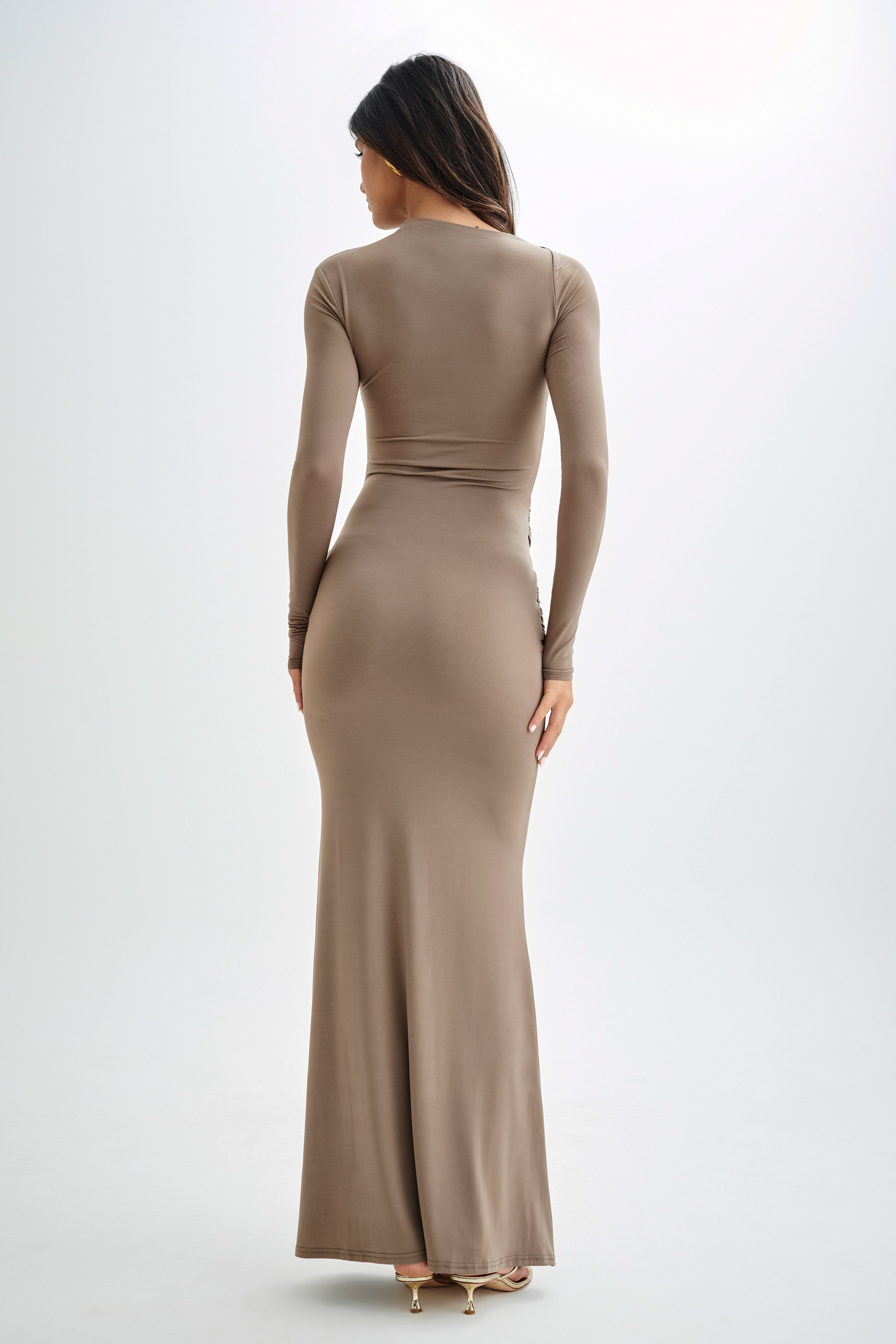 Jersey Solid Knotted Midi Dress