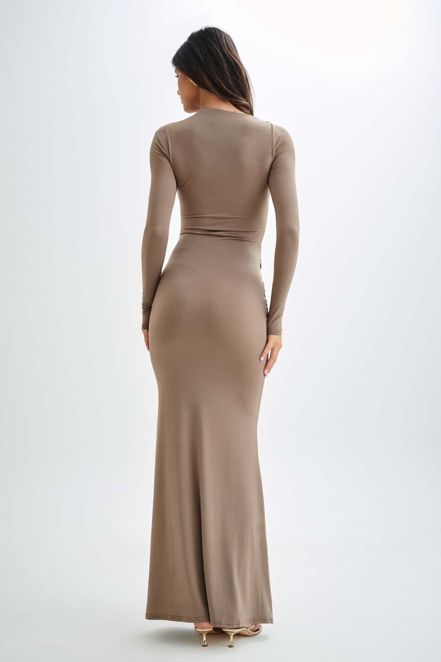 Jersey Solid Knotted Midi Dress