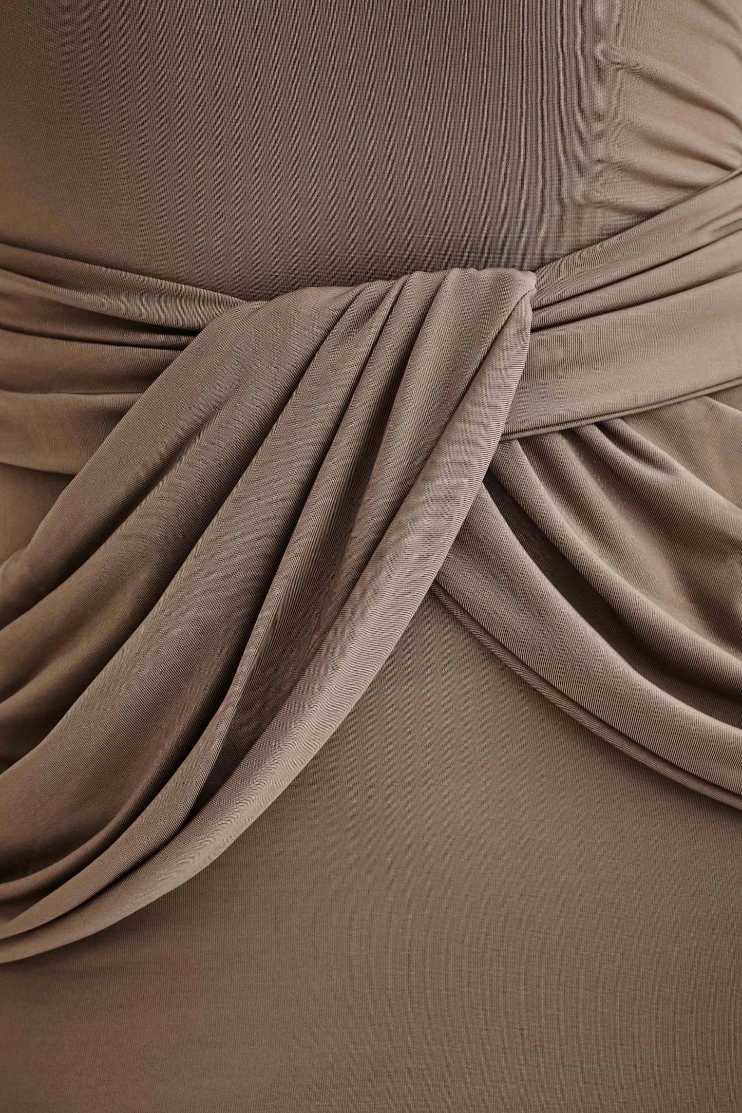 Jersey Solid Knotted Midi Dress