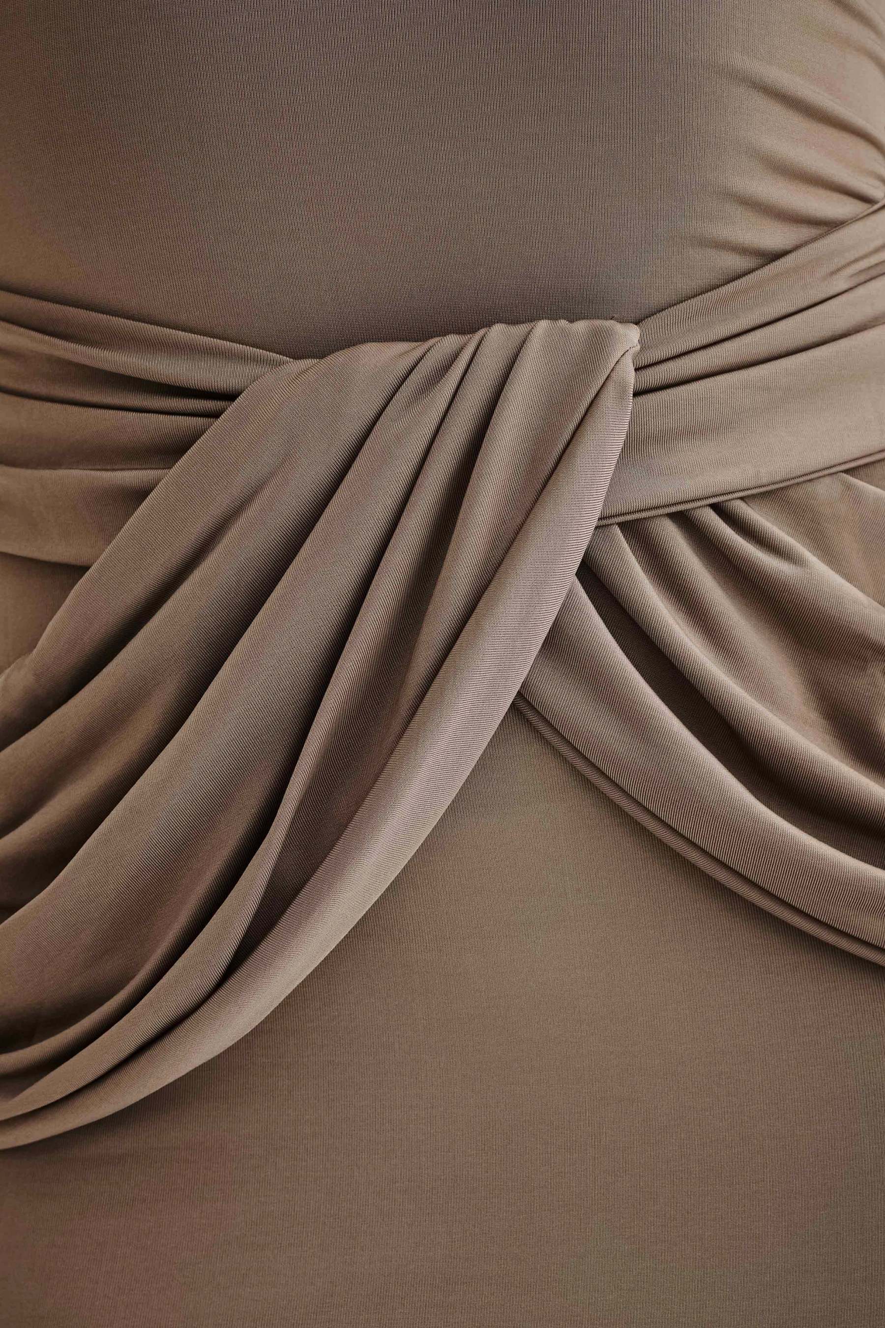 Jersey Solid Knotted Midi Dress