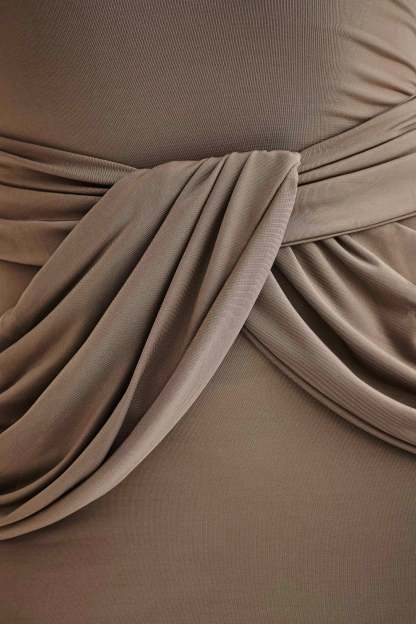 Jersey Solid Knotted Midi Dress