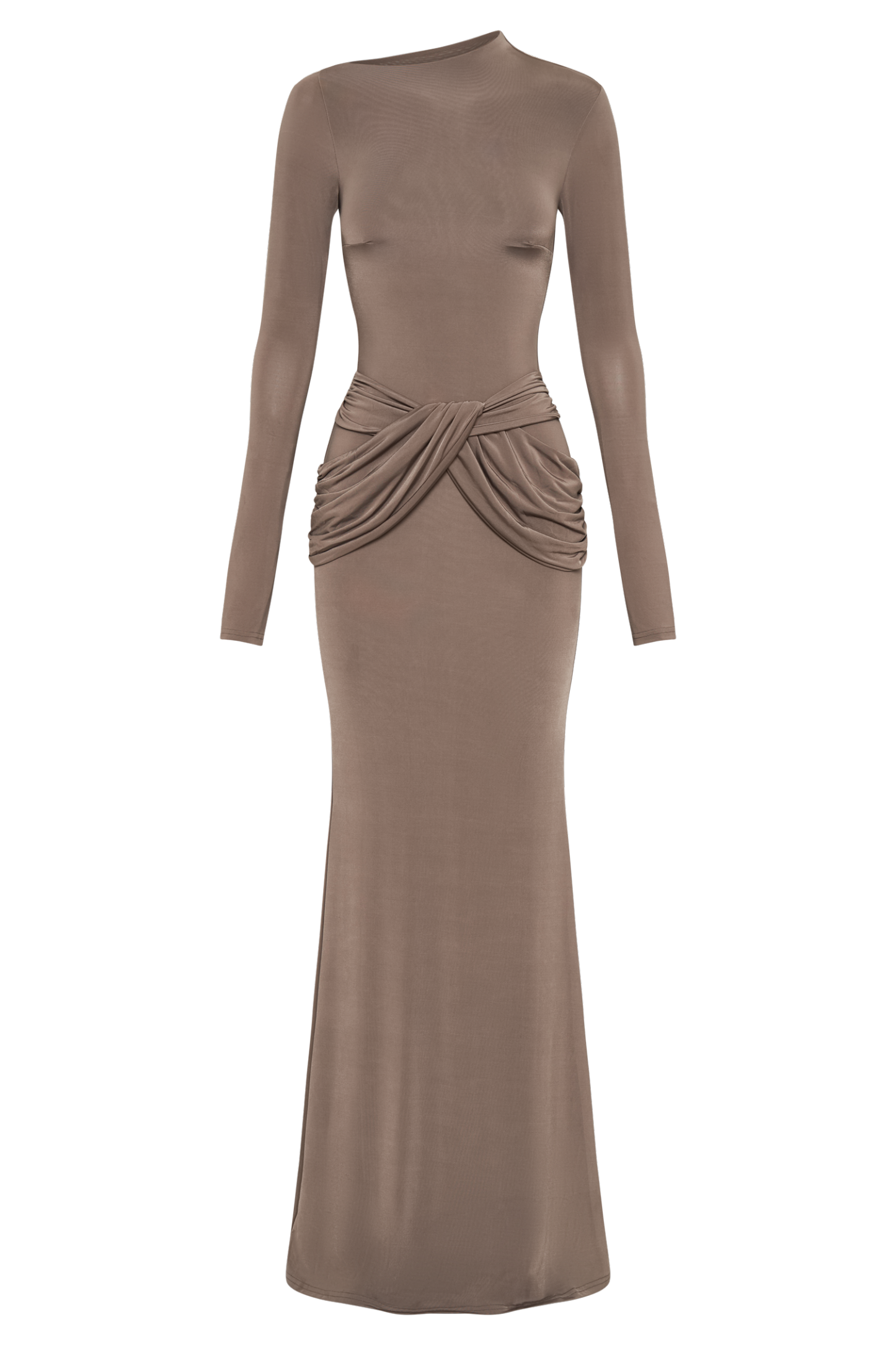 Jersey Solid Knotted Midi Dress