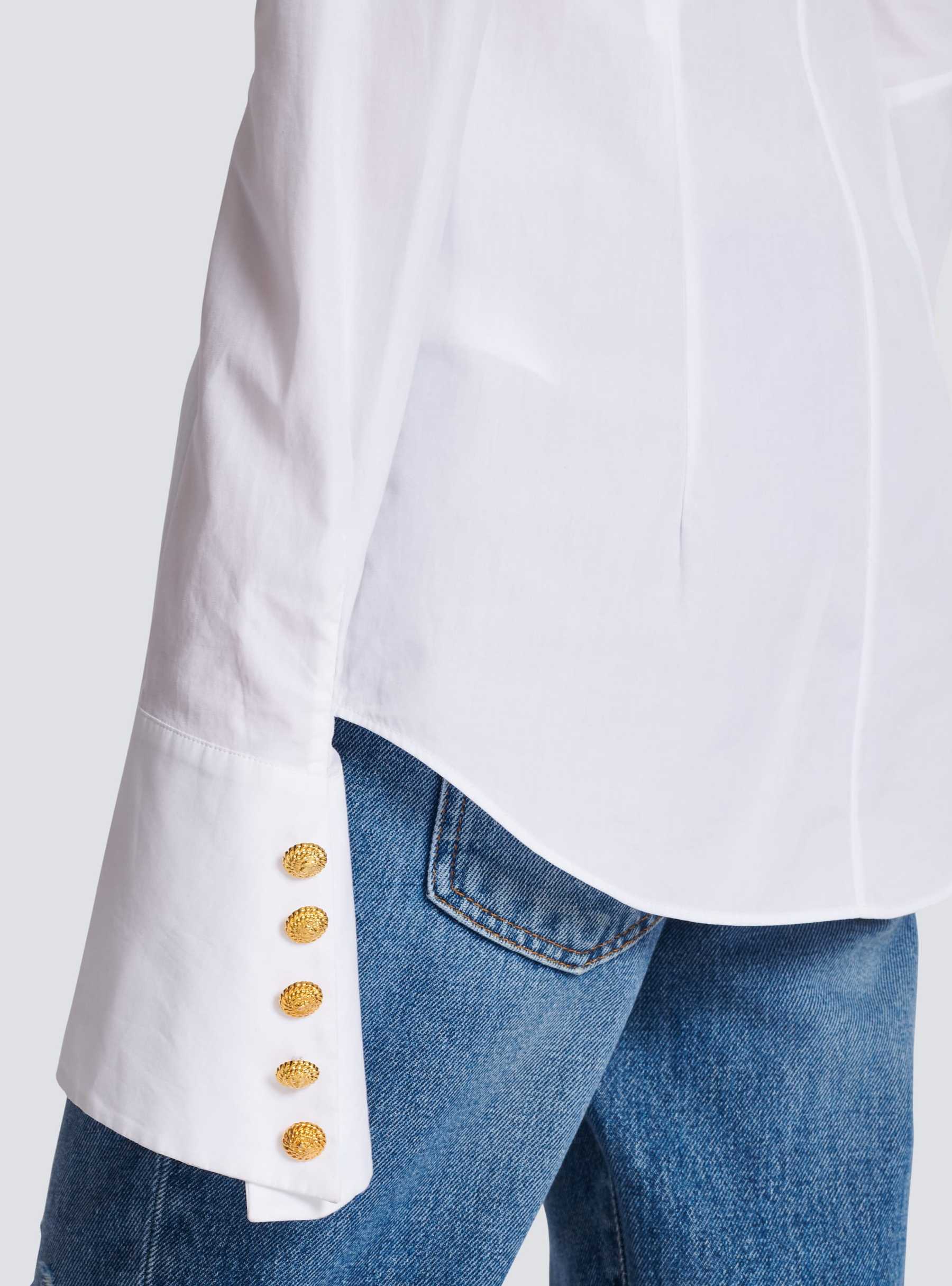 Solid Metal Button Long Sleeve Shirt