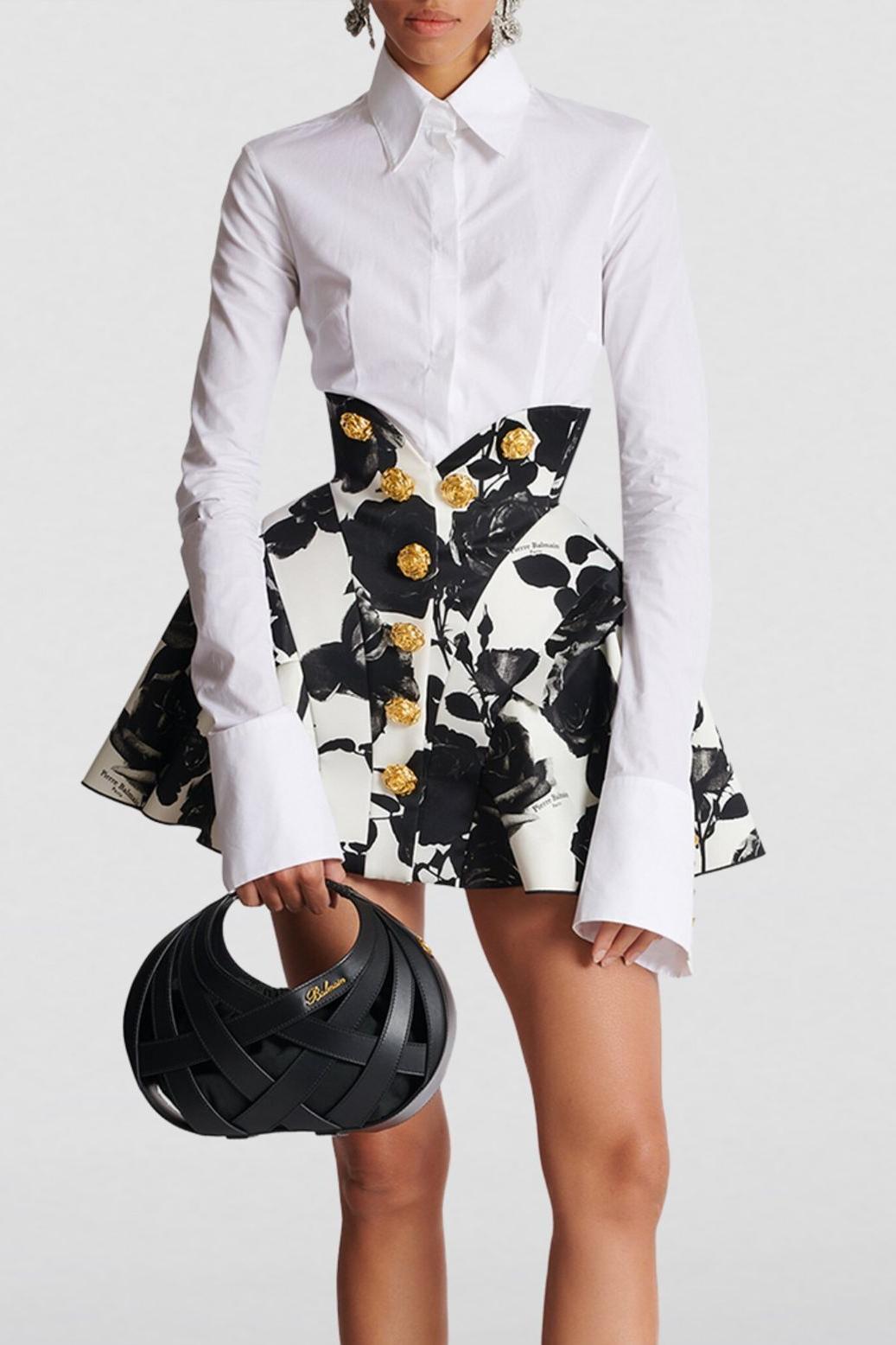 Solid Metal Button Long Sleeve Shirt
