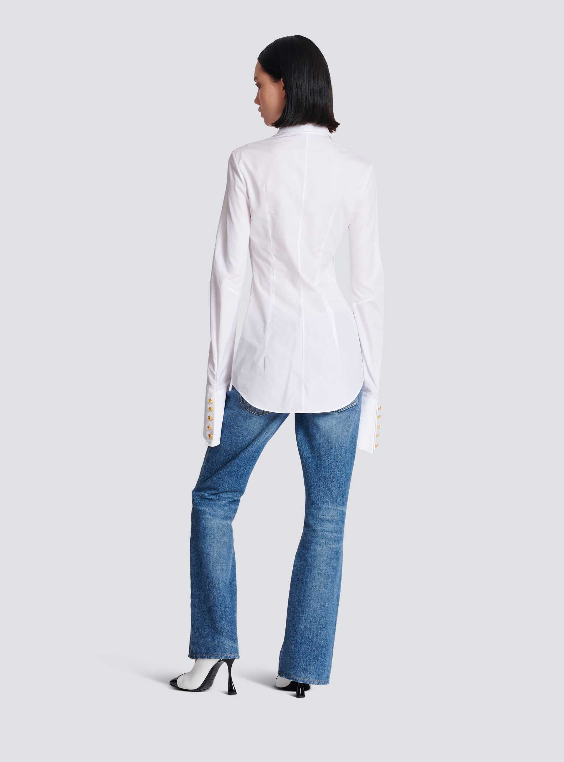 Solid Metal Button Long Sleeve Shirt