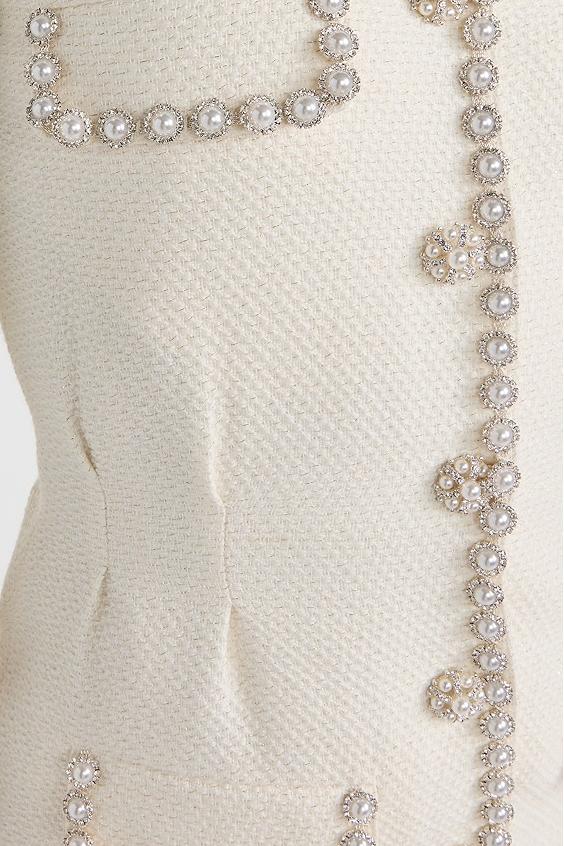 Tweed  Faux Pearl Single Breasted Mini Dress