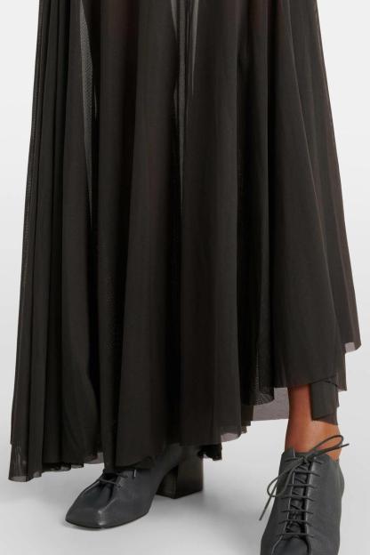 Chiffon Solid Long Sleeve Midi Dress