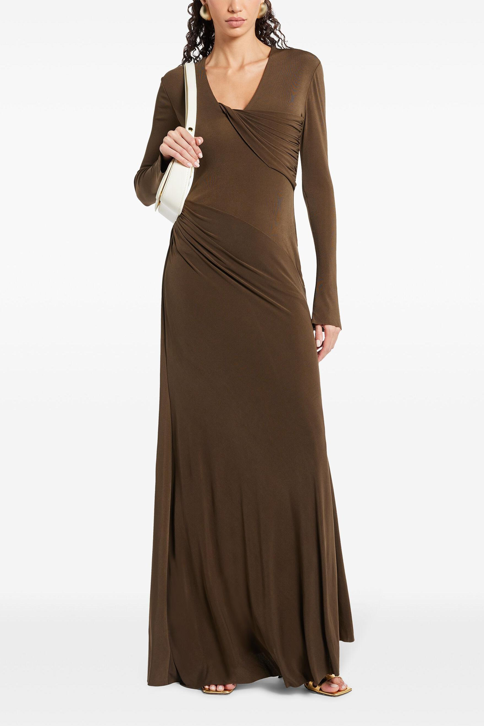 Solid Jersey Knotted Midi Dress