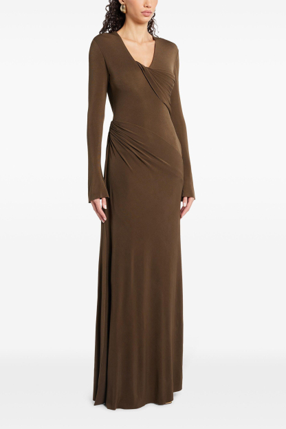 Solid Jersey Knotted Midi Dress