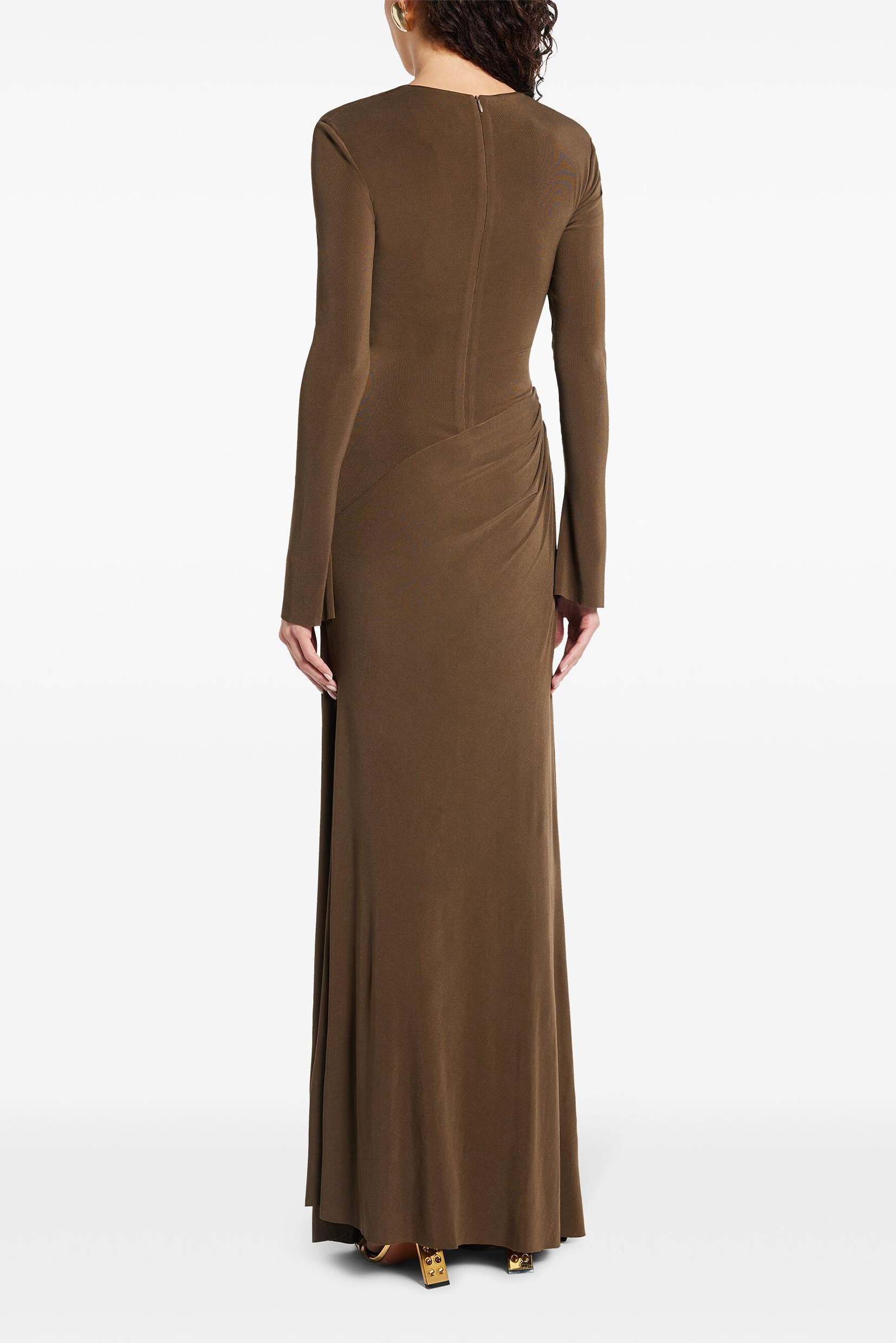 Solid Jersey Knotted Midi Dress