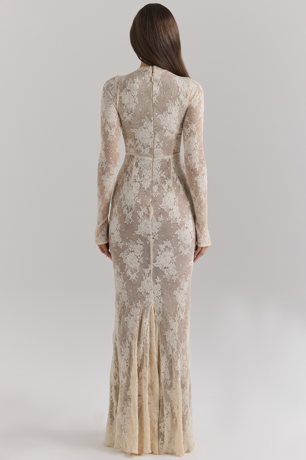 Solid Lace Jersey Maxi Dress