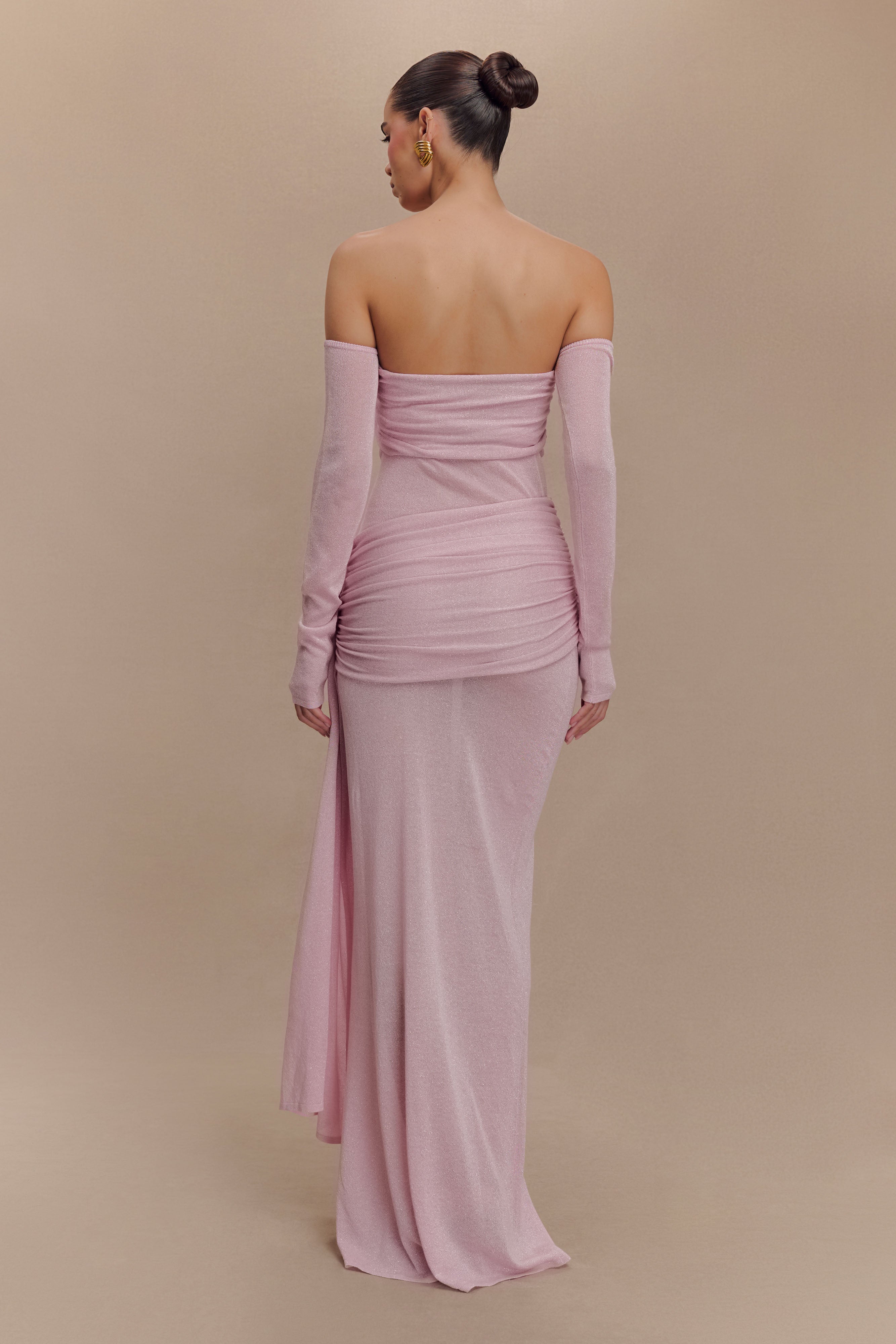 Solid Luxury Off Shoulder  Maxi Dress