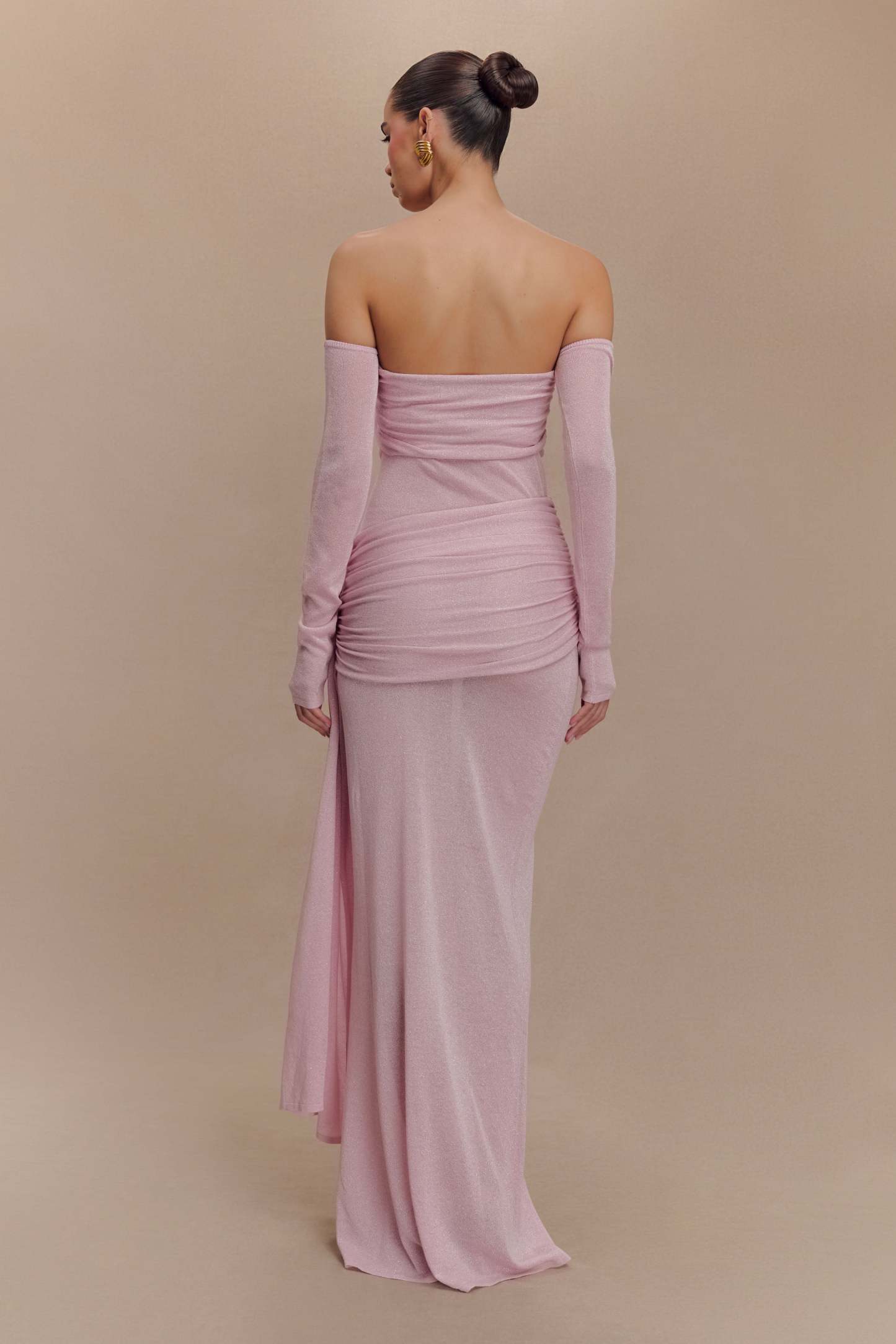 Solid Luxury Off Shoulder  Maxi Dress
