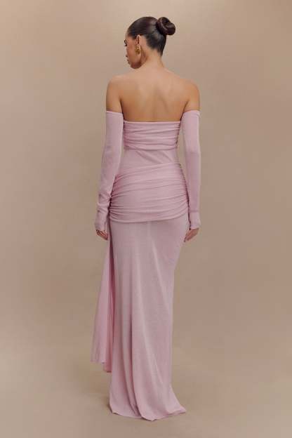Solid Luxury Off Shoulder  Maxi Dress