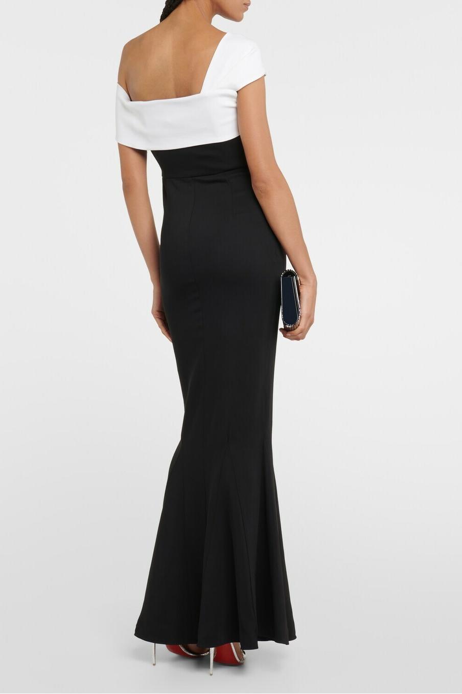 Contrast Color One-Shoulder Sleeveless Midi Dress