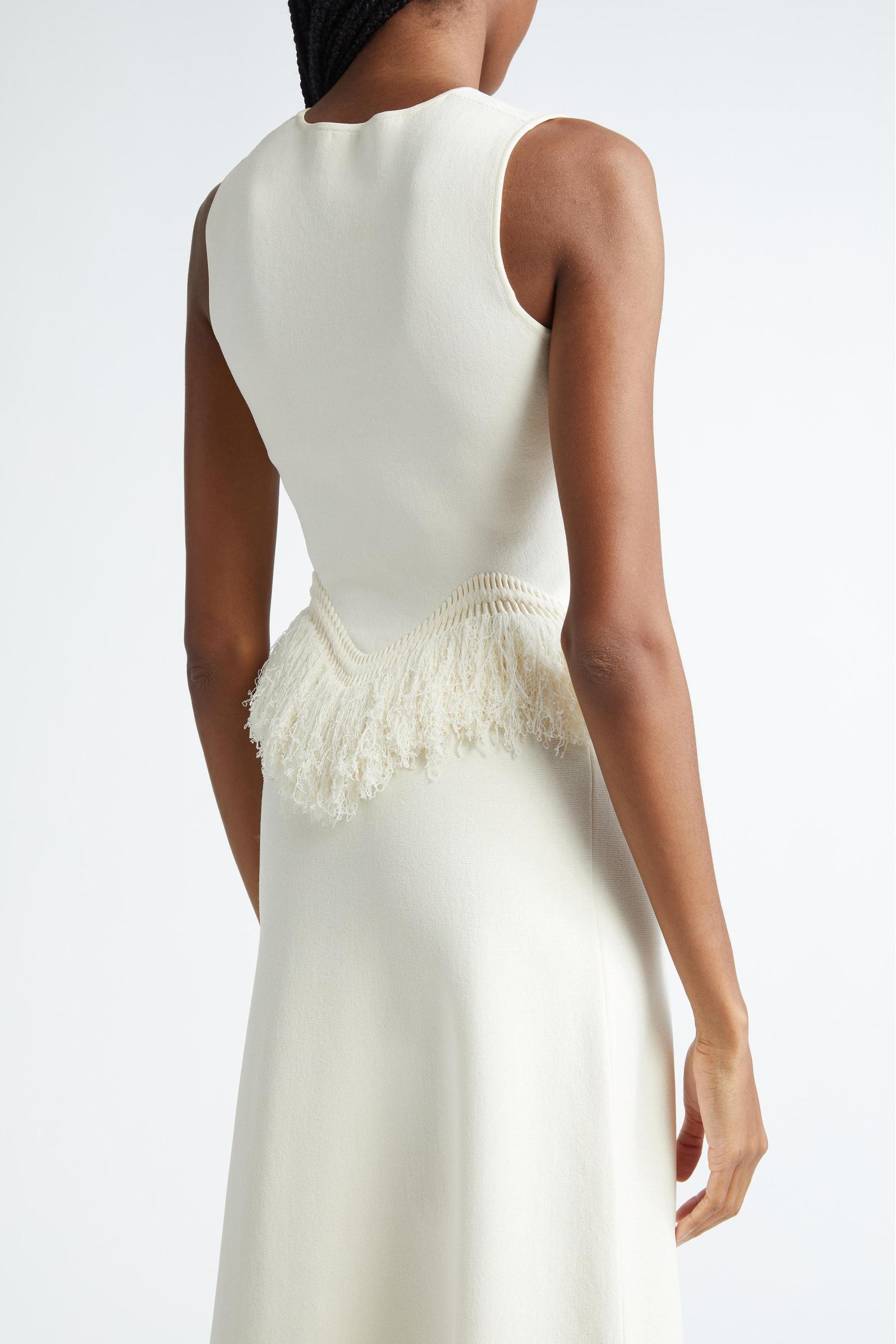 Solid Tassel Top ＆ Mid Waist Tassel Skirt Set