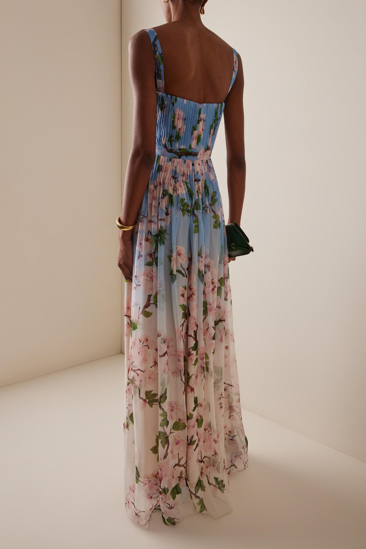 Floral Gradient Color Sleeveless Maxi Dress