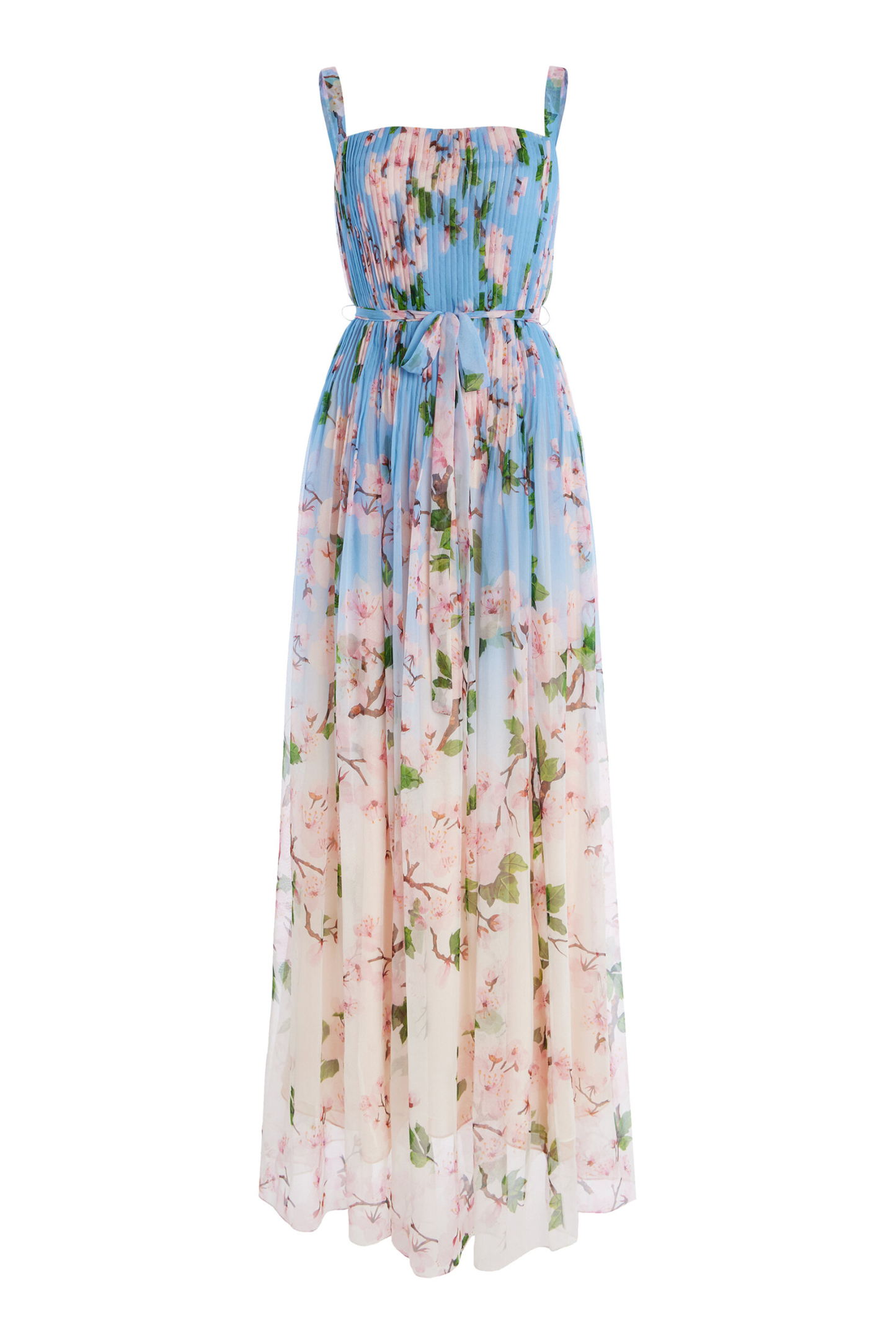 Floral Gradient Color Sleeveless Maxi Dress