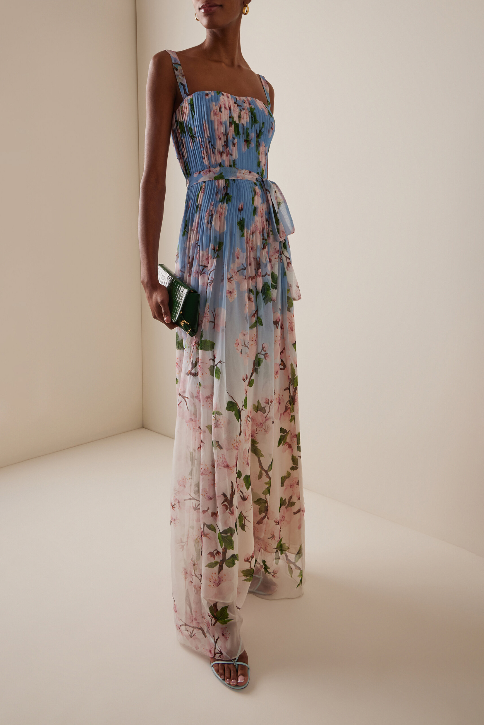 Floral Gradient Color Sleeveless Maxi Dress