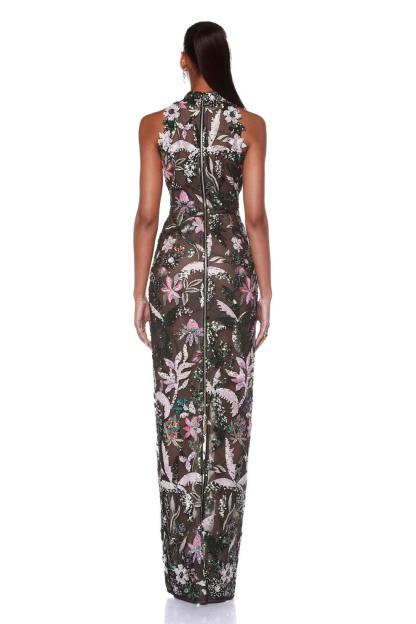 Sequin Embroidered Sleeveless Maxi Dress