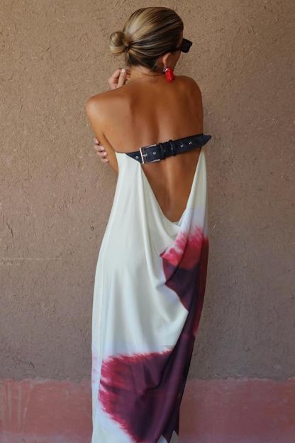 Floral Satin Off Shoulder Maxi Dress