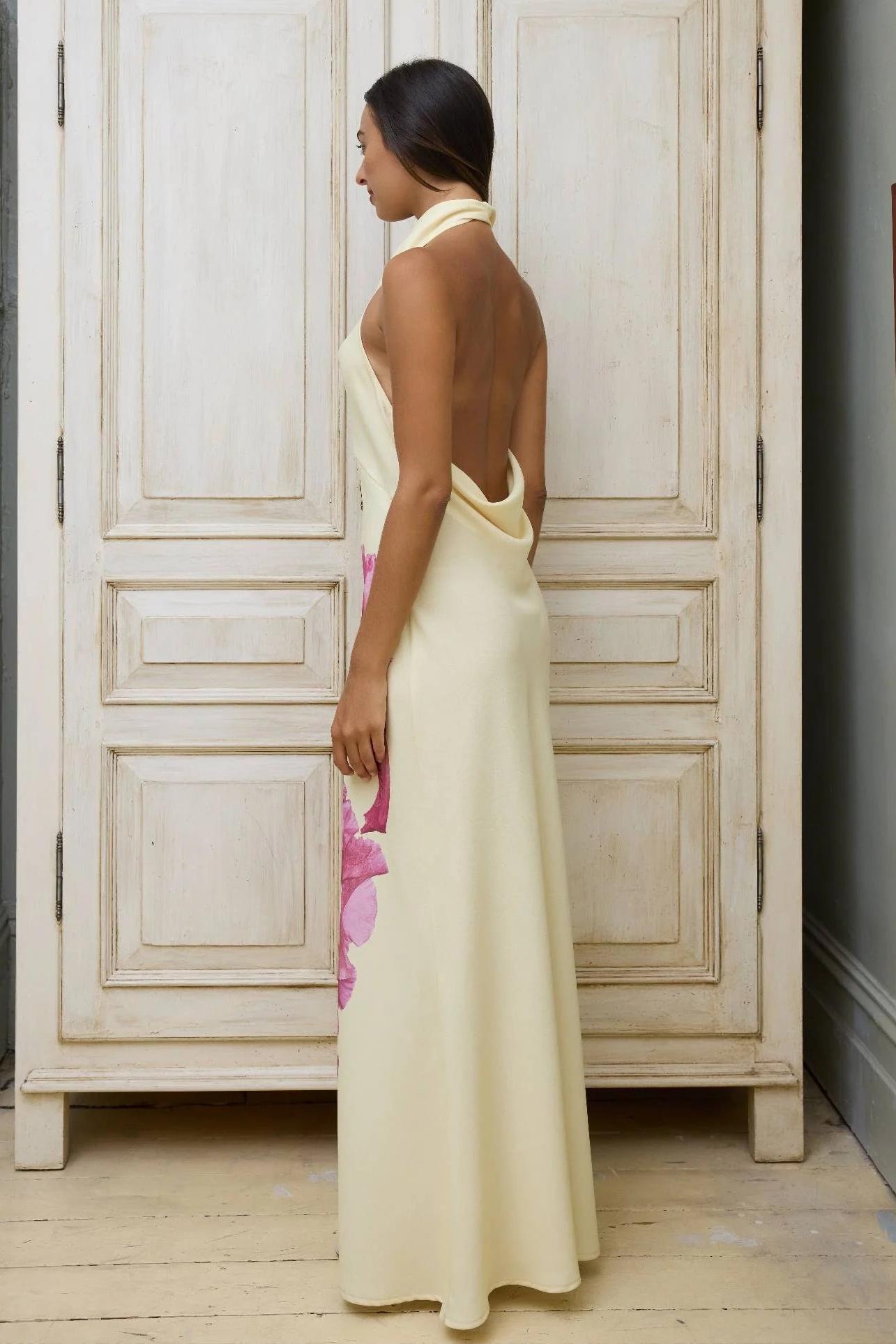 Floral Swing Collar Sleeveless Maxi Dress