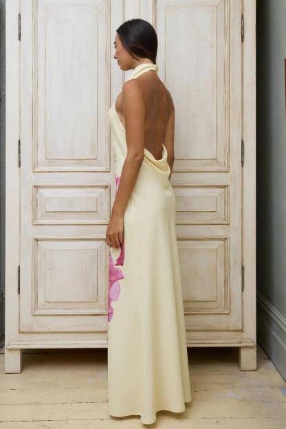 Floral Swing Collar Sleeveless Maxi Dress