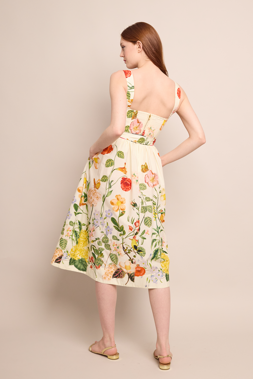 Floral Slip Midi Dress With Belt