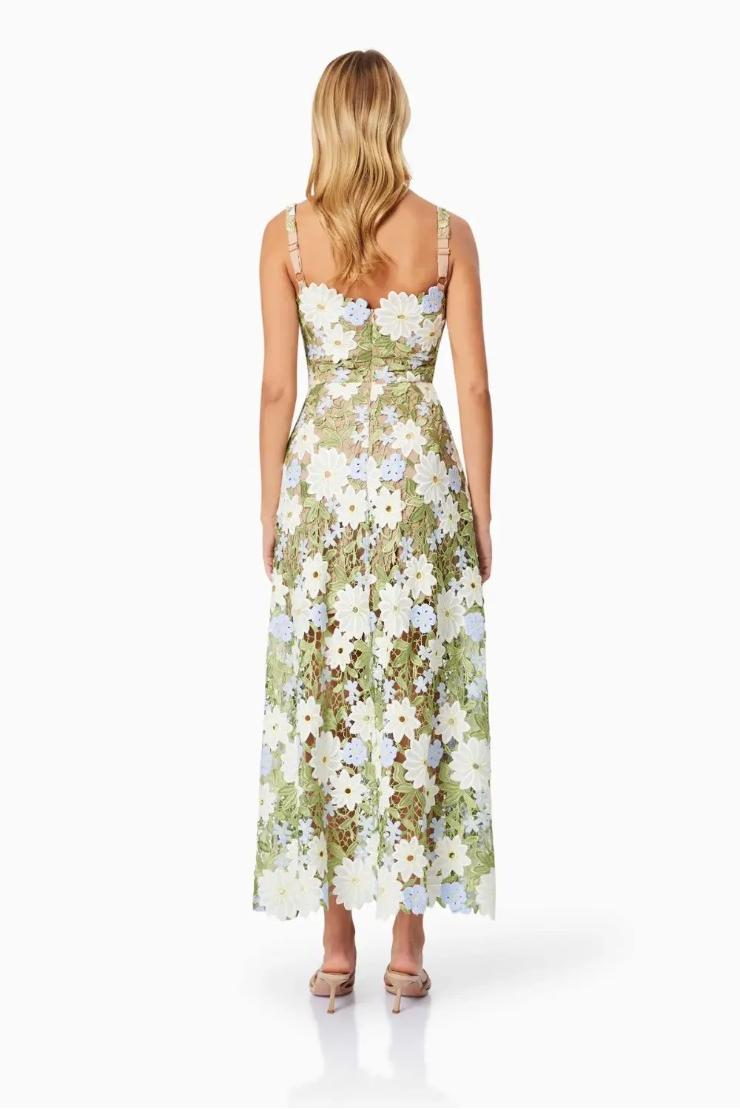 Floral Lace Slip Midi Dress