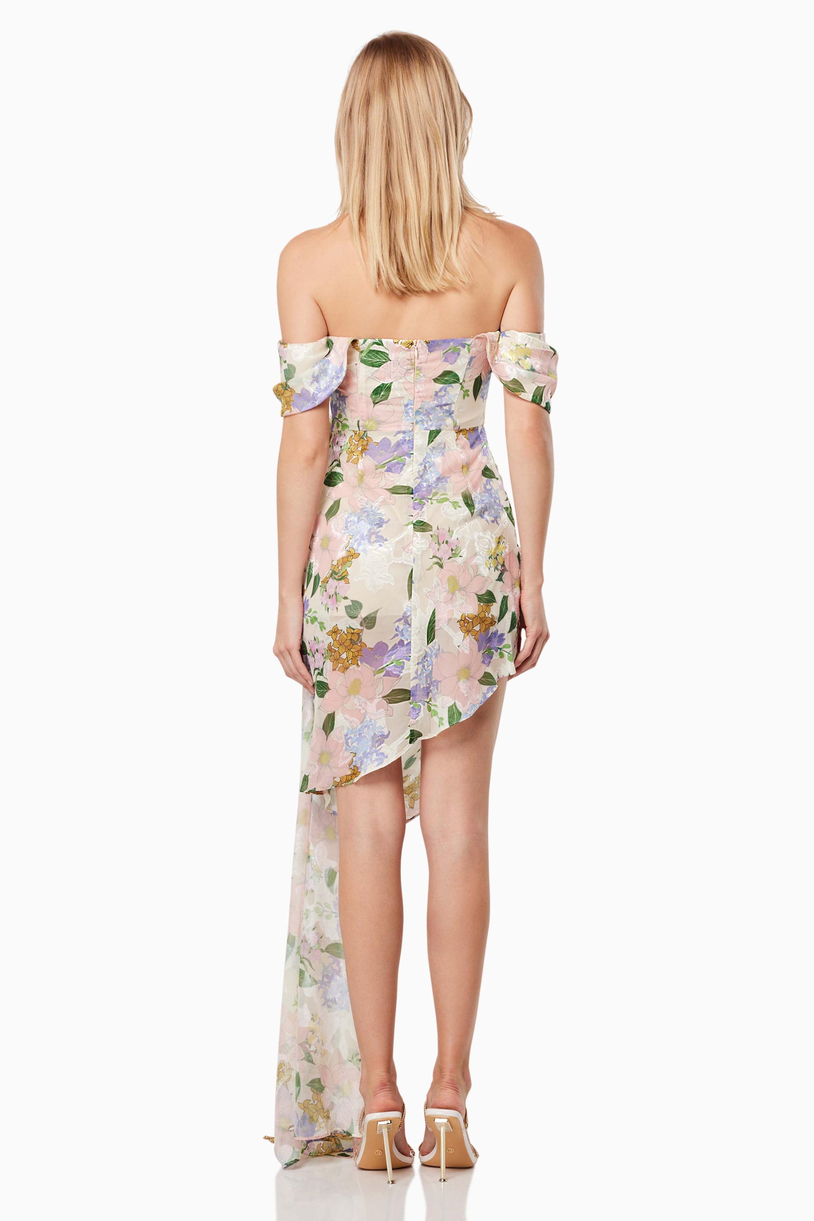 Floral Off-Shoulder Asymmetrical Mini Dress