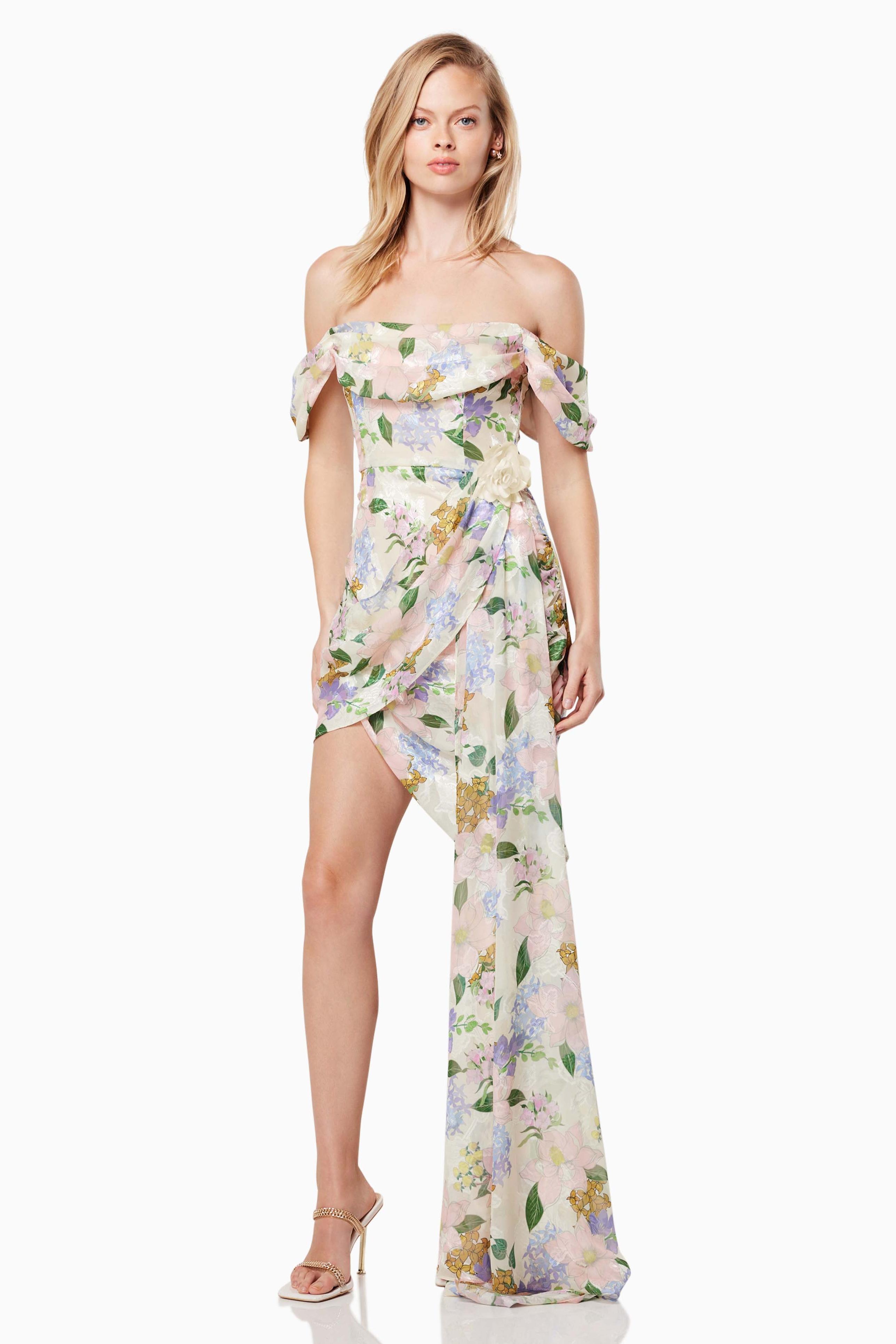 Floral Off-Shoulder Asymmetrical Mini Dress