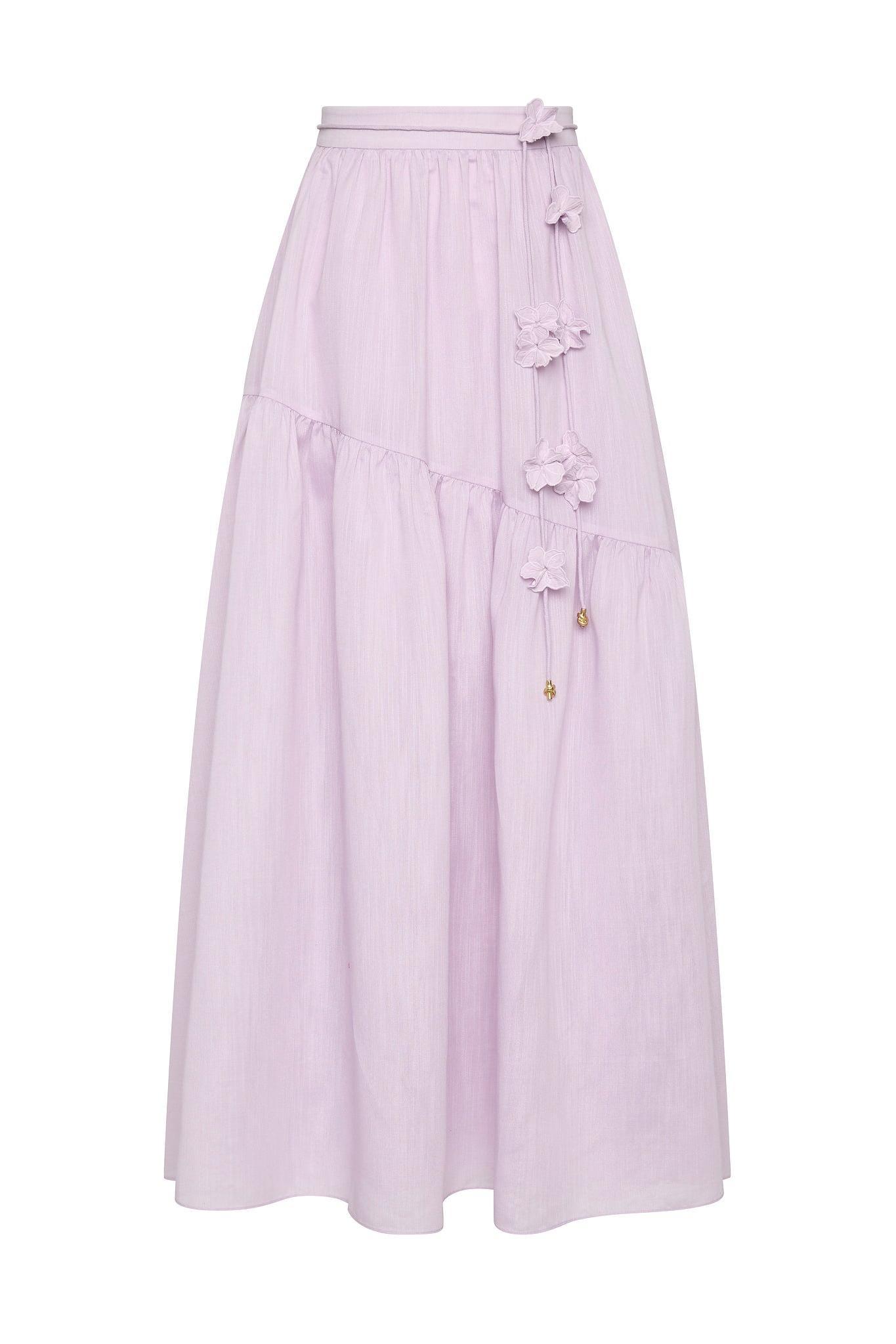 Embroidered Sleeveless Mini Top & Hight Waist  Maxi Skirt Set