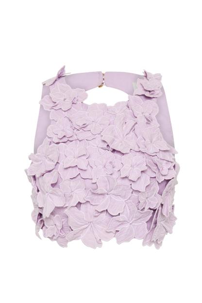 Embroidered Sleeveless Mini Top & Hight Waist  Maxi Skirt Set