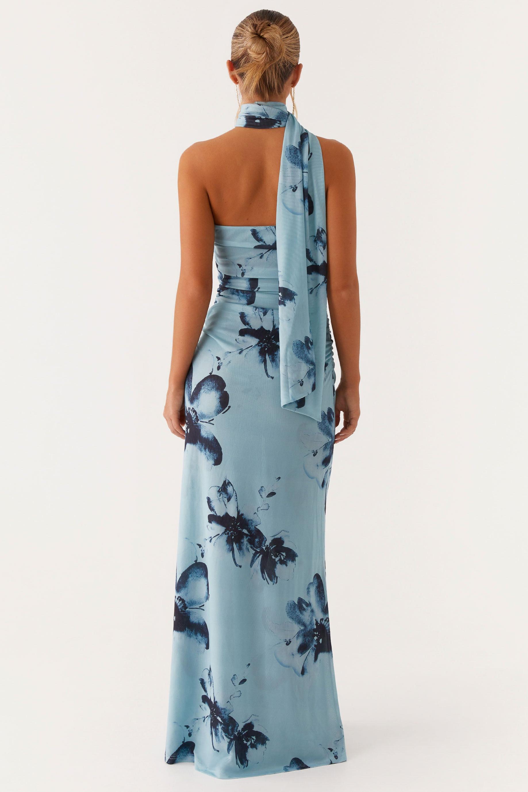 Floral Gathering Sleeveless Midi Dress