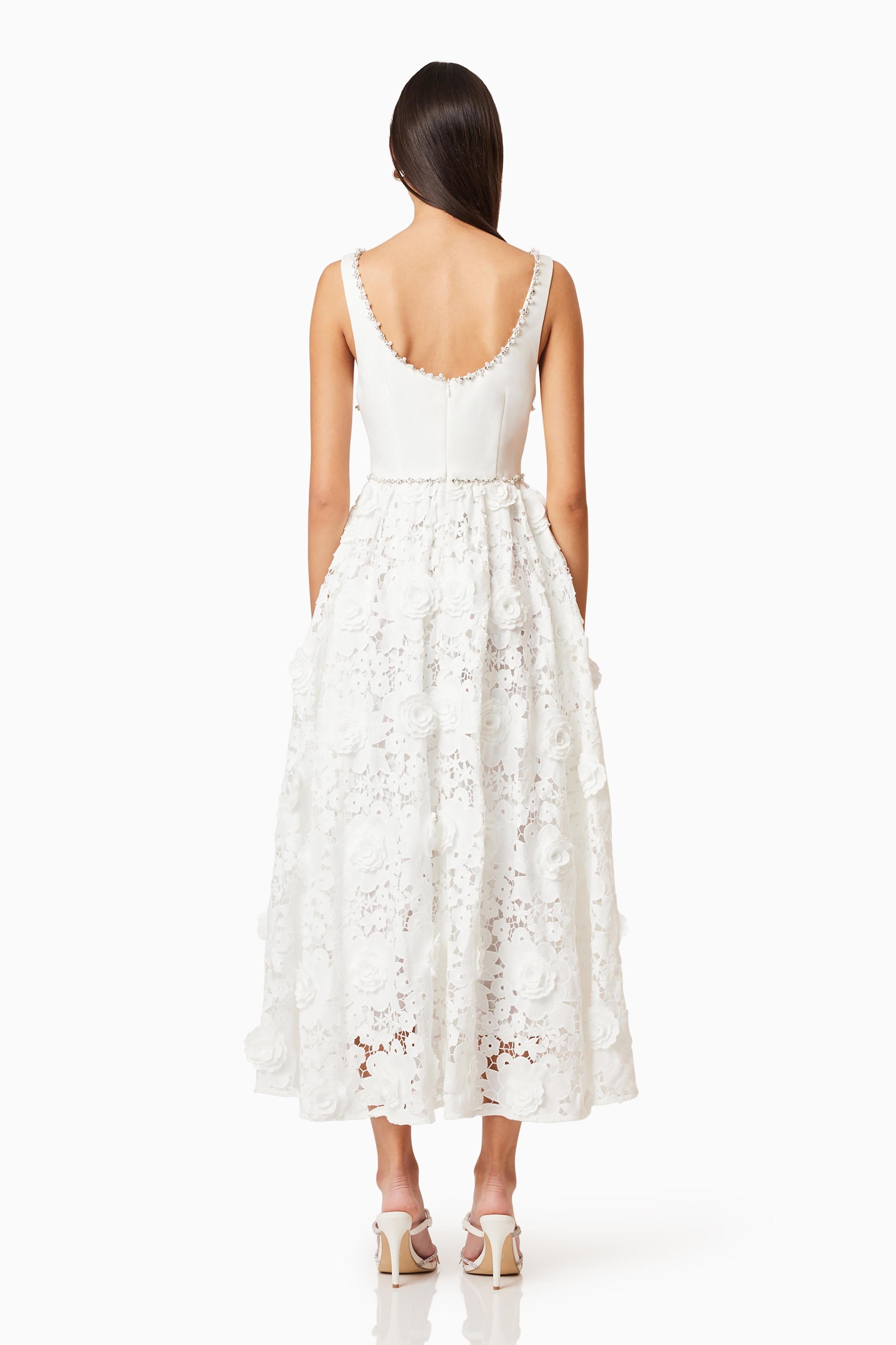 Lace Rhinestone Sleeveless Midi Dress
