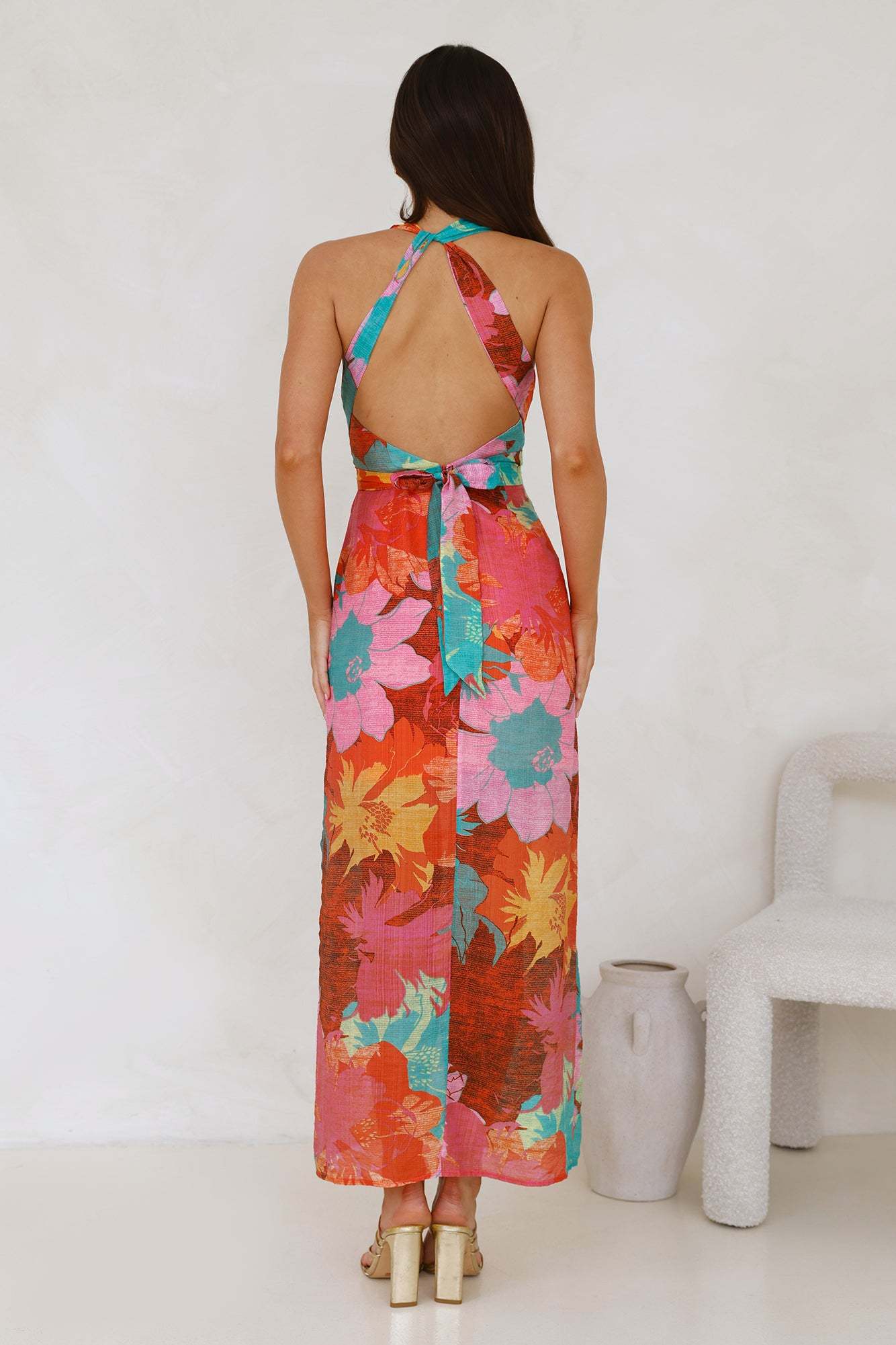 Floral V-Neck Midi Dress